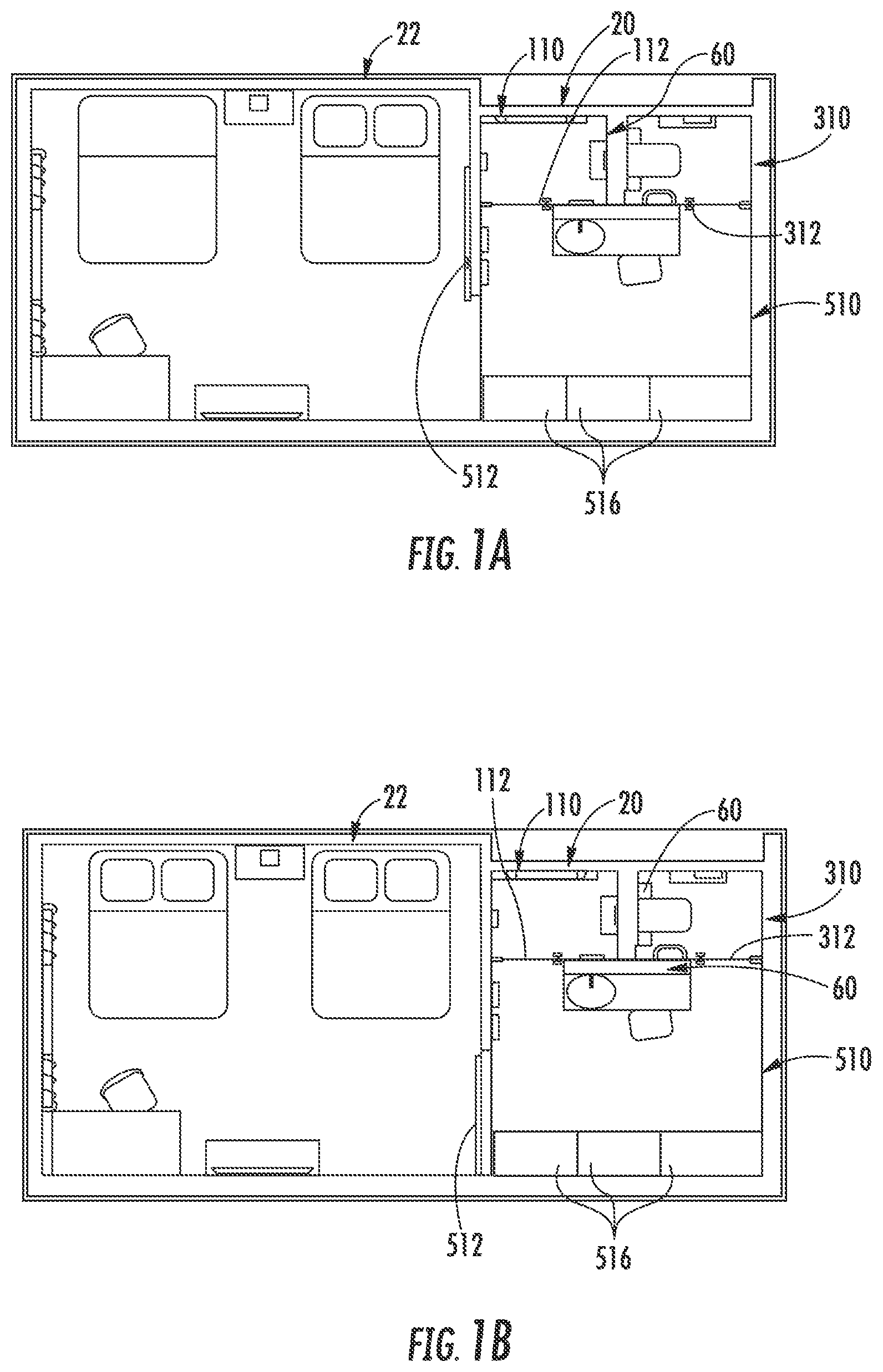 Patent US12376709 Figure 1 – Bathroom fixtures and components
