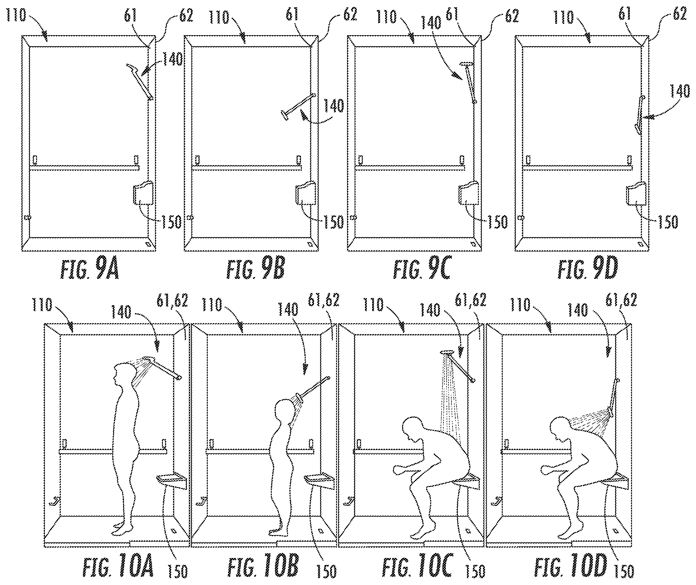 Patent US12376709 Figure 9 – Bathroom fixtures and components