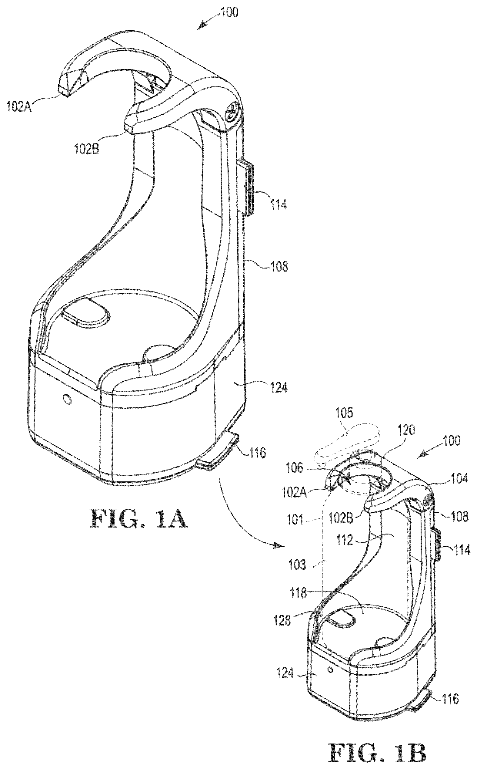Patent US12376711 Figure 1 – Product dispenser holder with compliance module