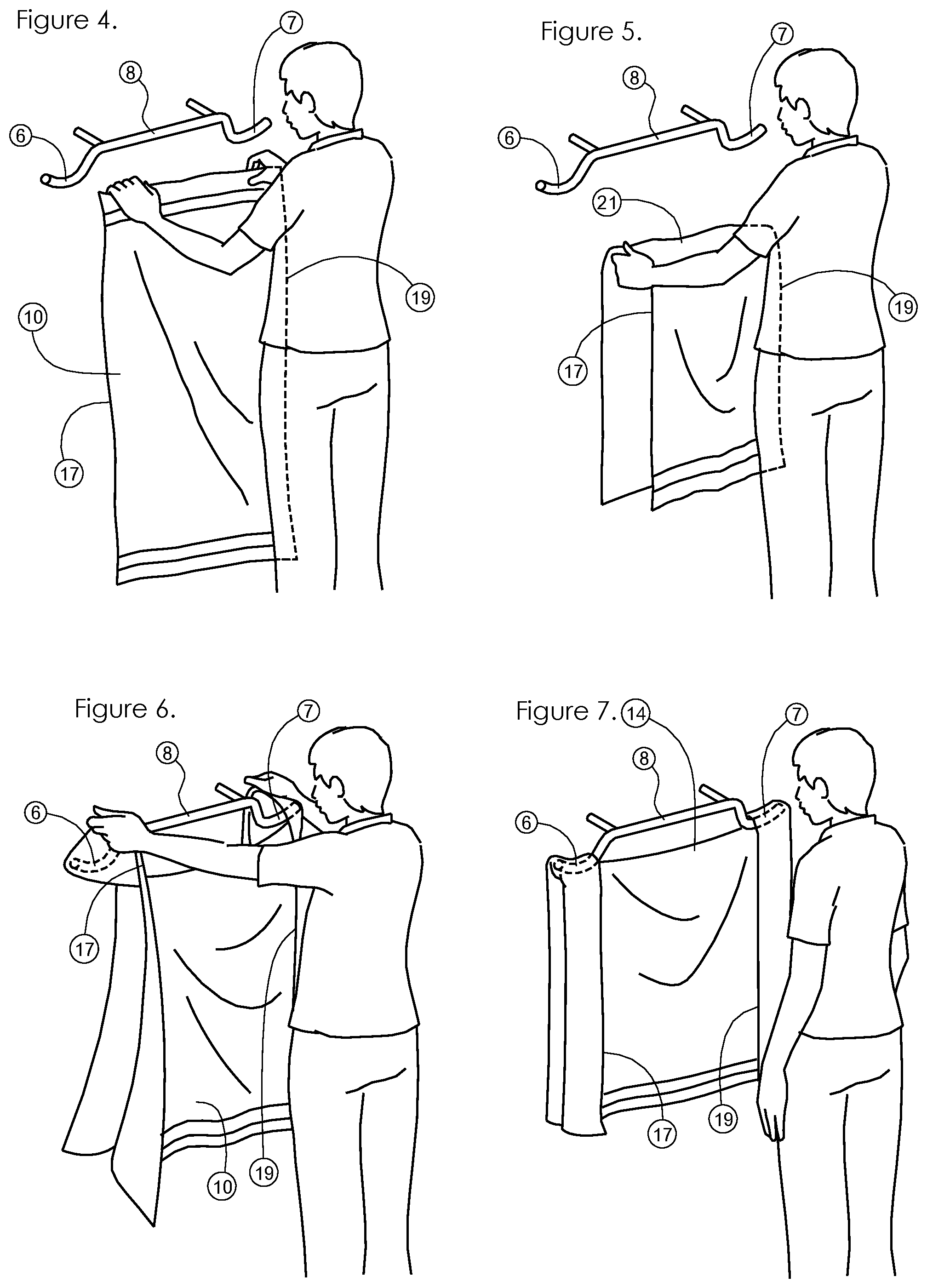 Patent US12376712 Figure 2 – Hooked towel rod and method