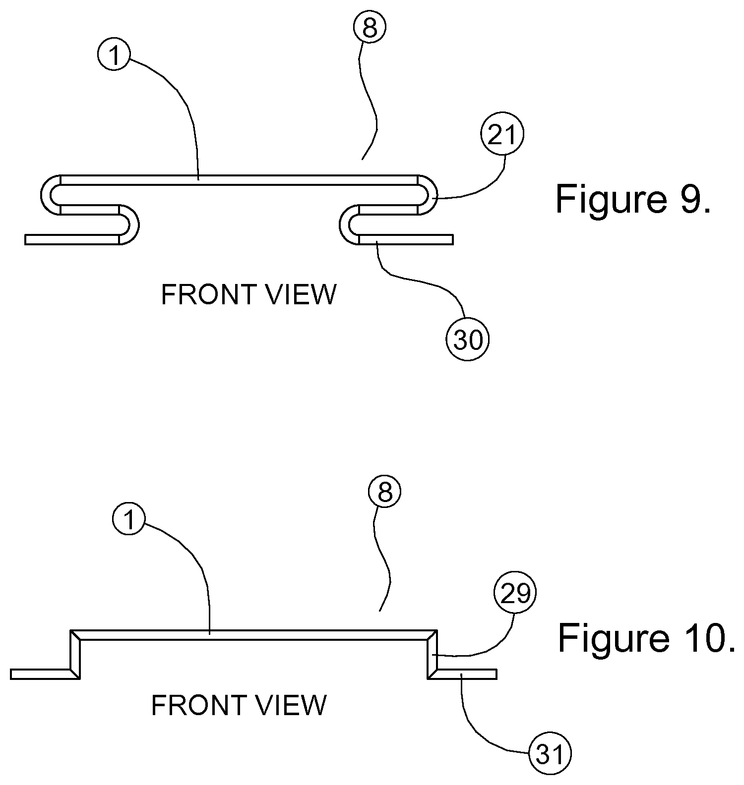 Patent US12376712 Figure 4 – Hooked towel rod and method