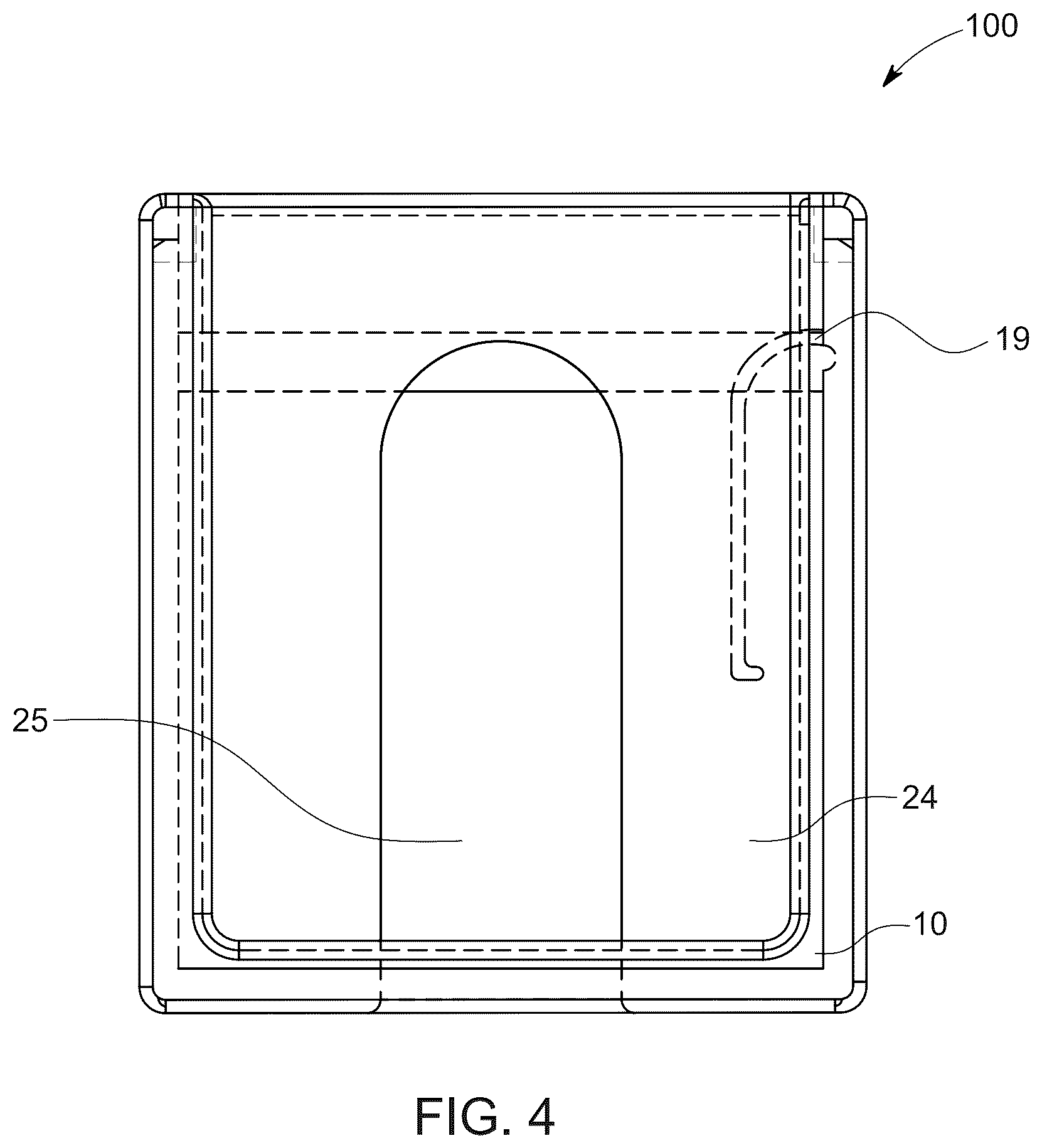 Patent US12376714 Figure 4 – Portable casing for sanitary products
