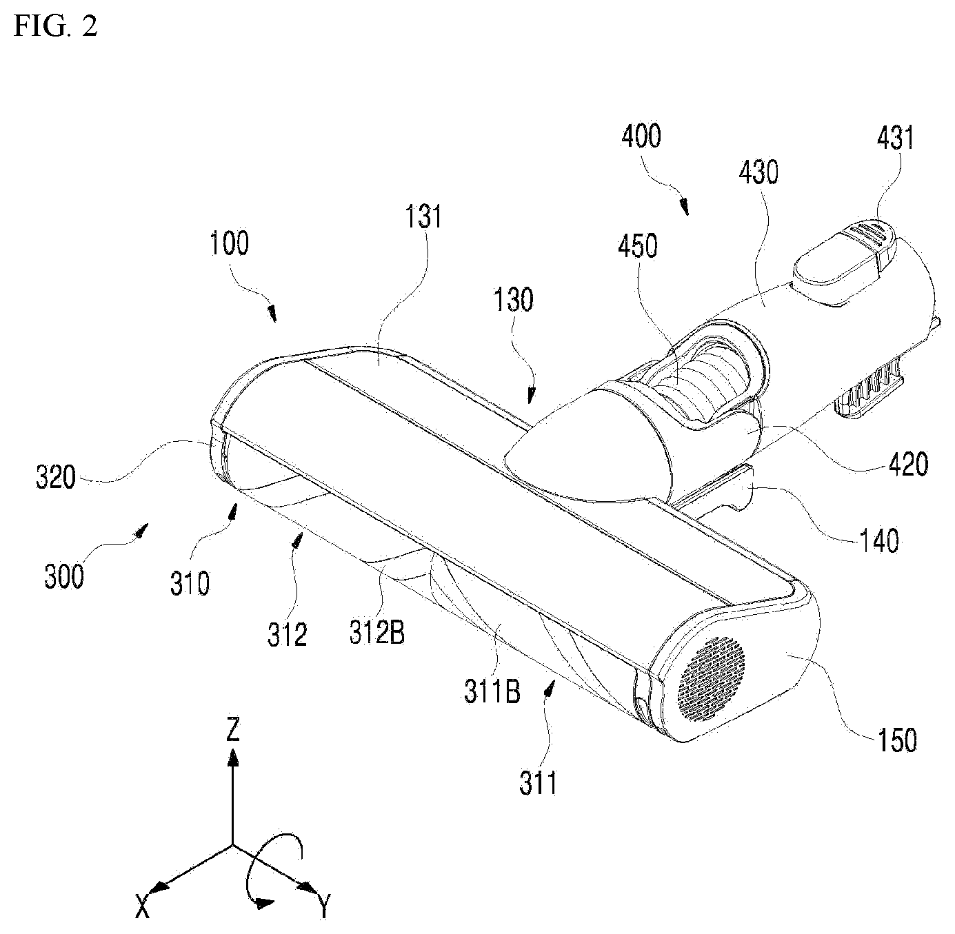 Patent US12376719 Figure 2 – Vacuum cleaner