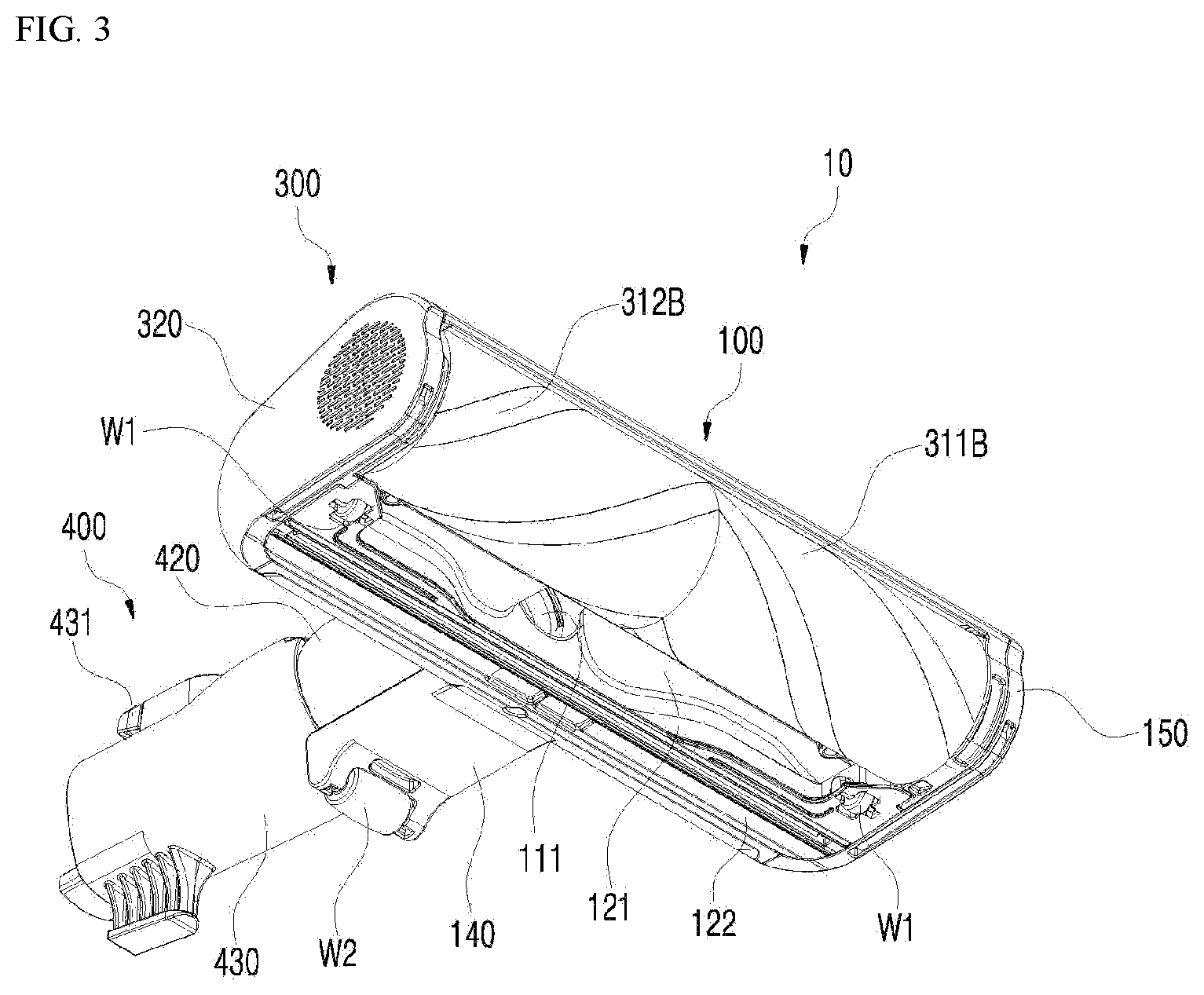 Patent US12376719 Figure 3 – Vacuum cleaner