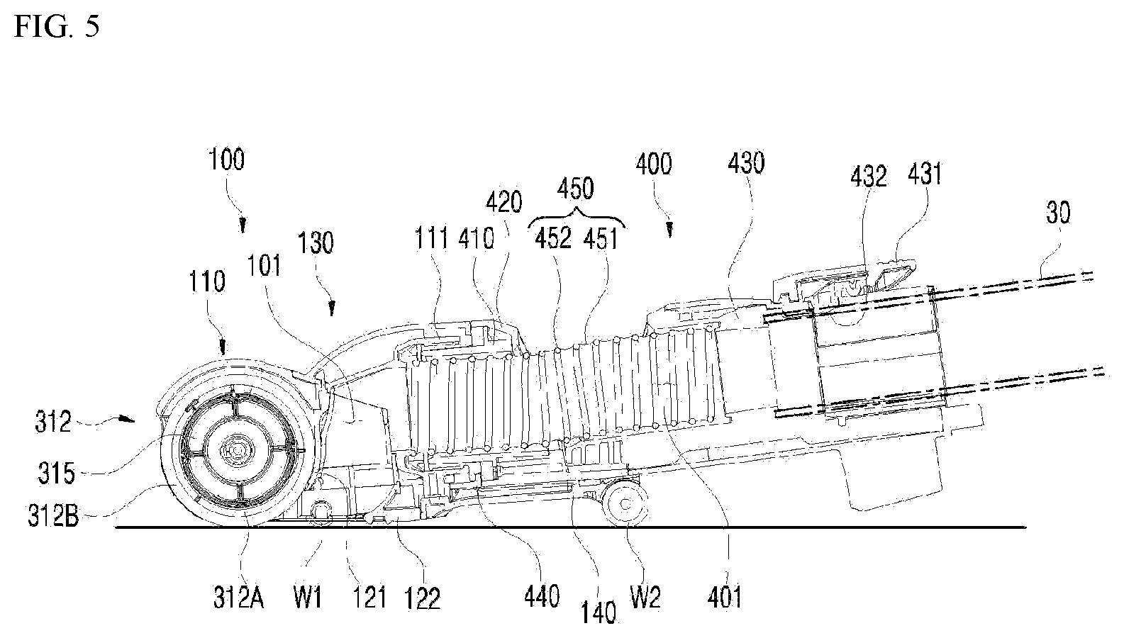 Patent US12376719 Figure 5 – Vacuum cleaner