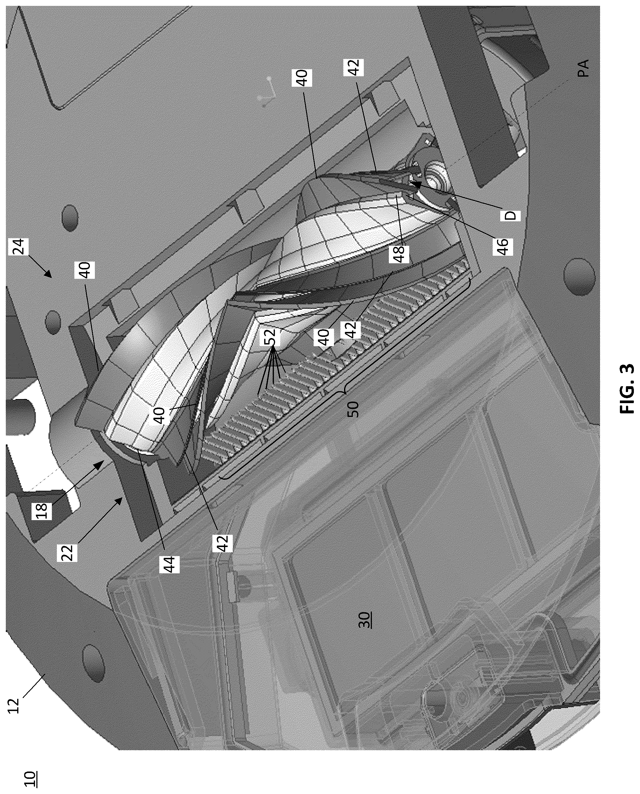 Patent US12376720 Figure 3 – Agitator with debrider and hair removal