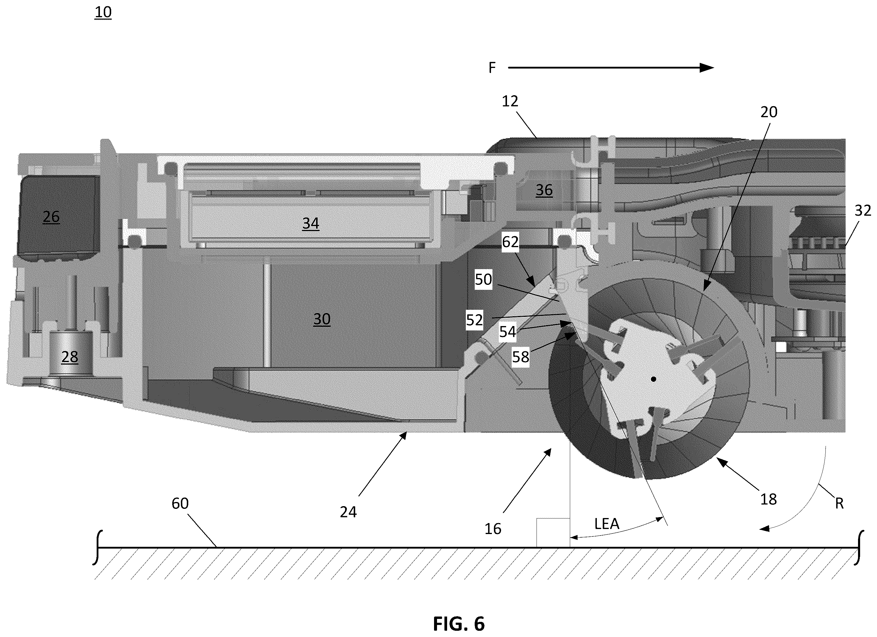 Patent US12376720 Figure 6 – Agitator with debrider and hair removal
