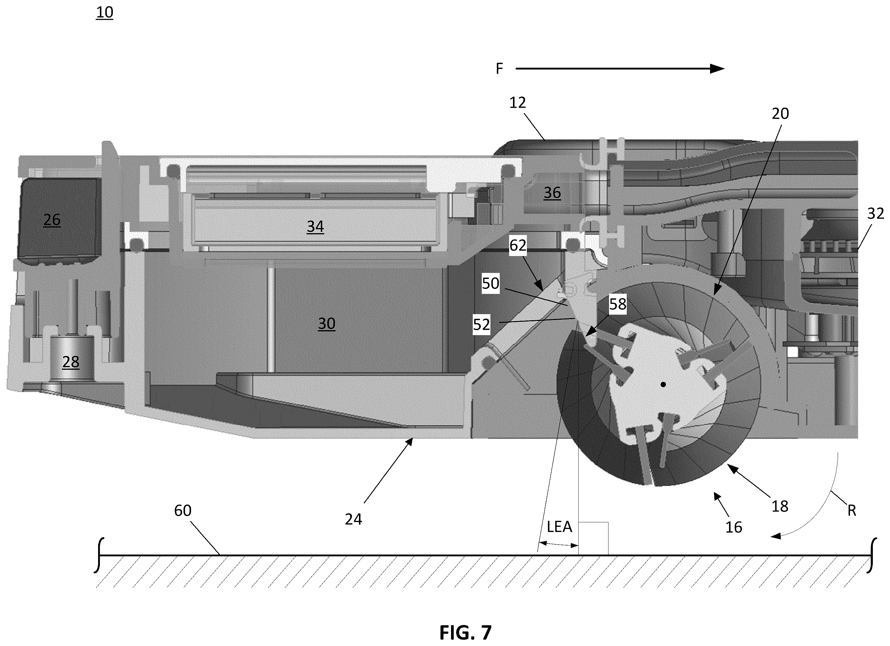 Patent US12376720 Figure 7 – Agitator with debrider and hair removal