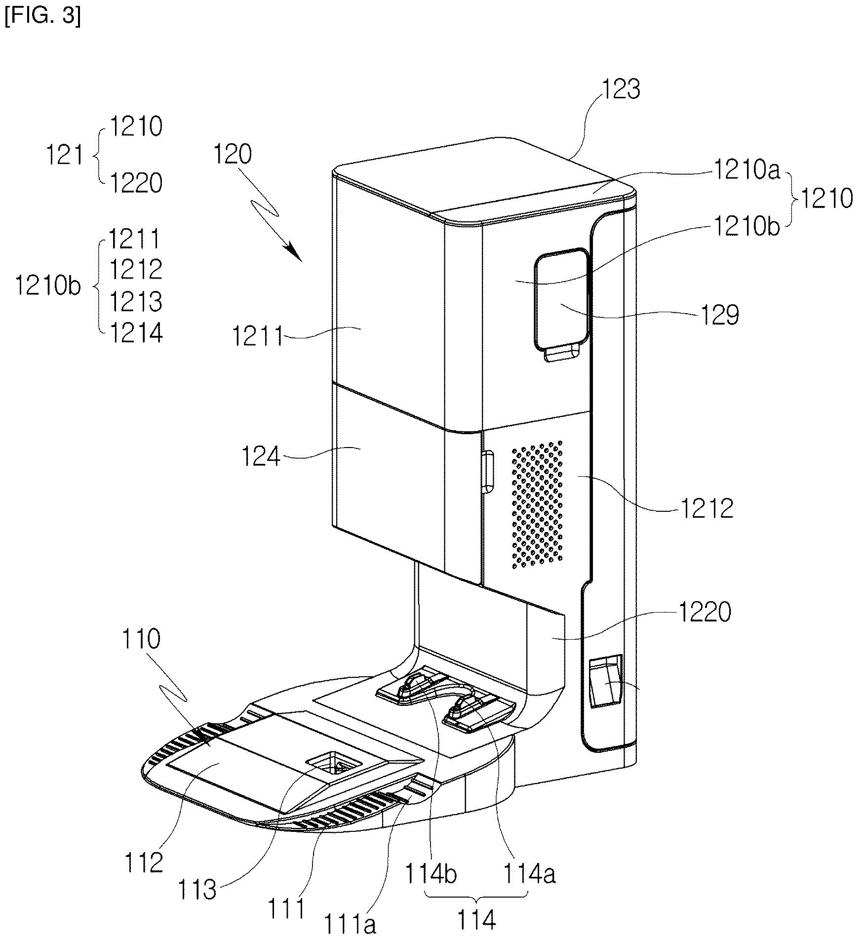 Patent US12376721 Figure 3 – Cleaner station