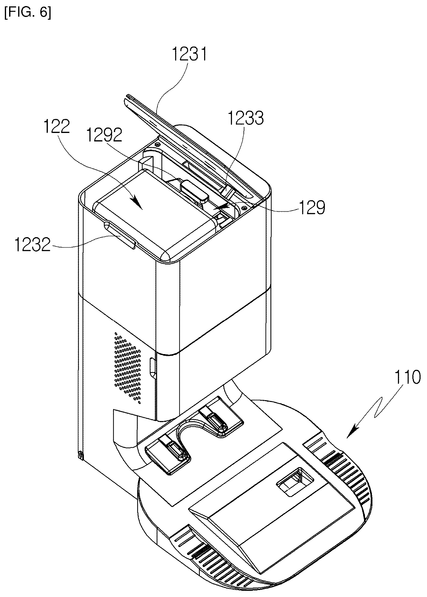 Patent US12376721 Figure 6 – Cleaner station