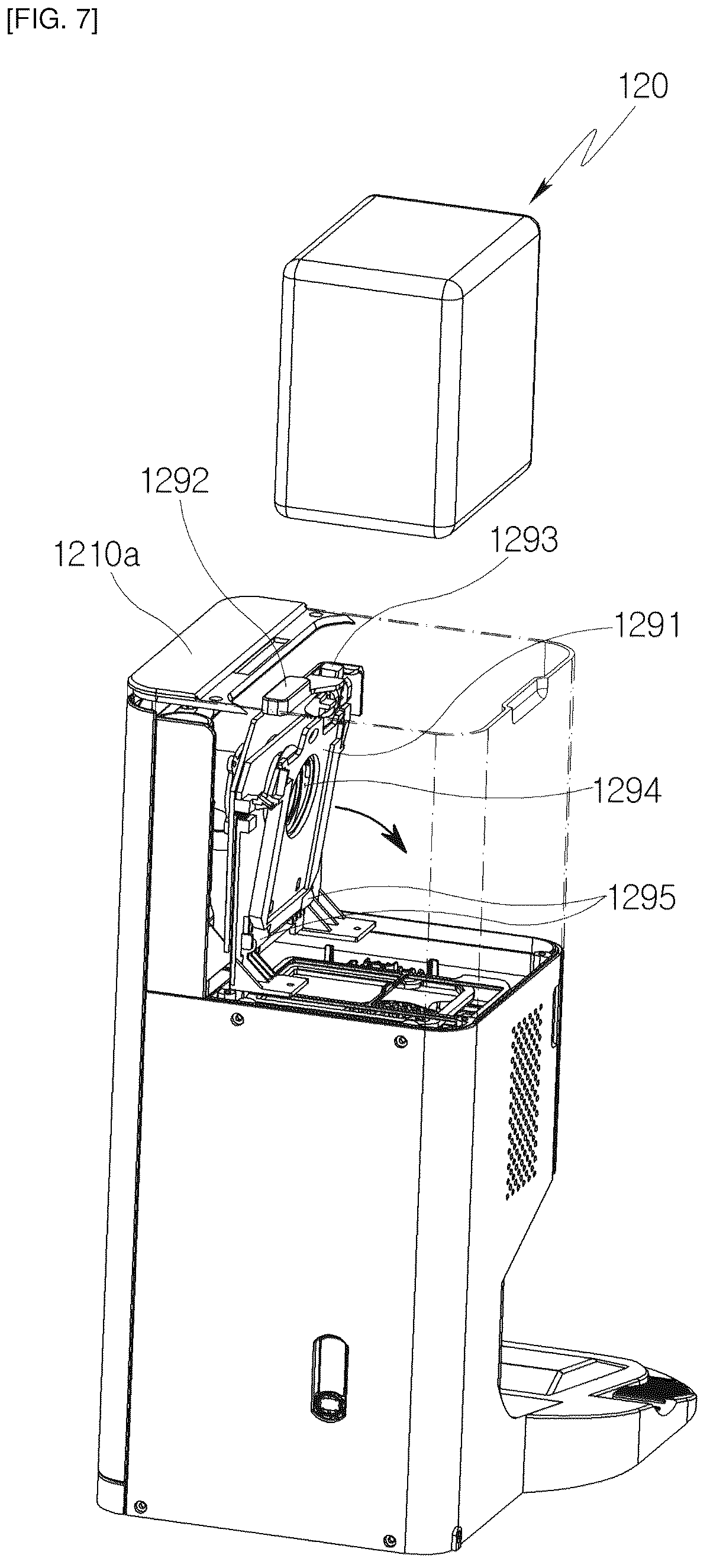 Patent US12376721 Figure 7 – Cleaner station