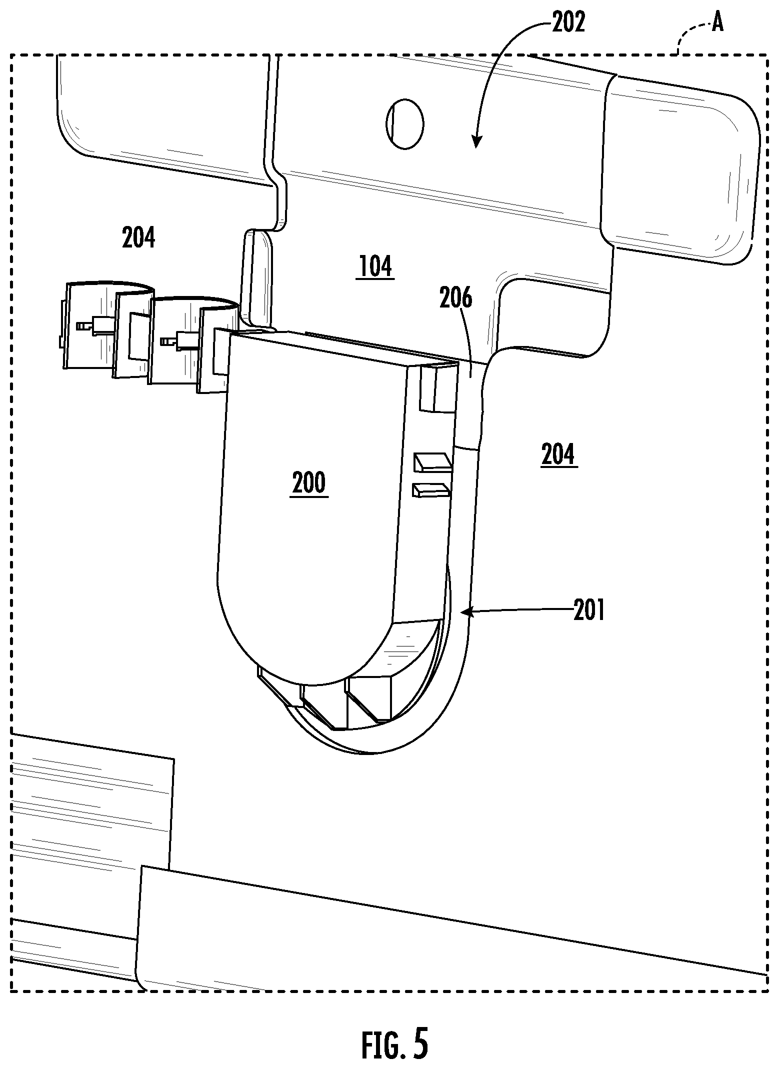Patent US12376726 Figure 5 – Systems for preventing rotation of fill funnel in dishwashing appliances
