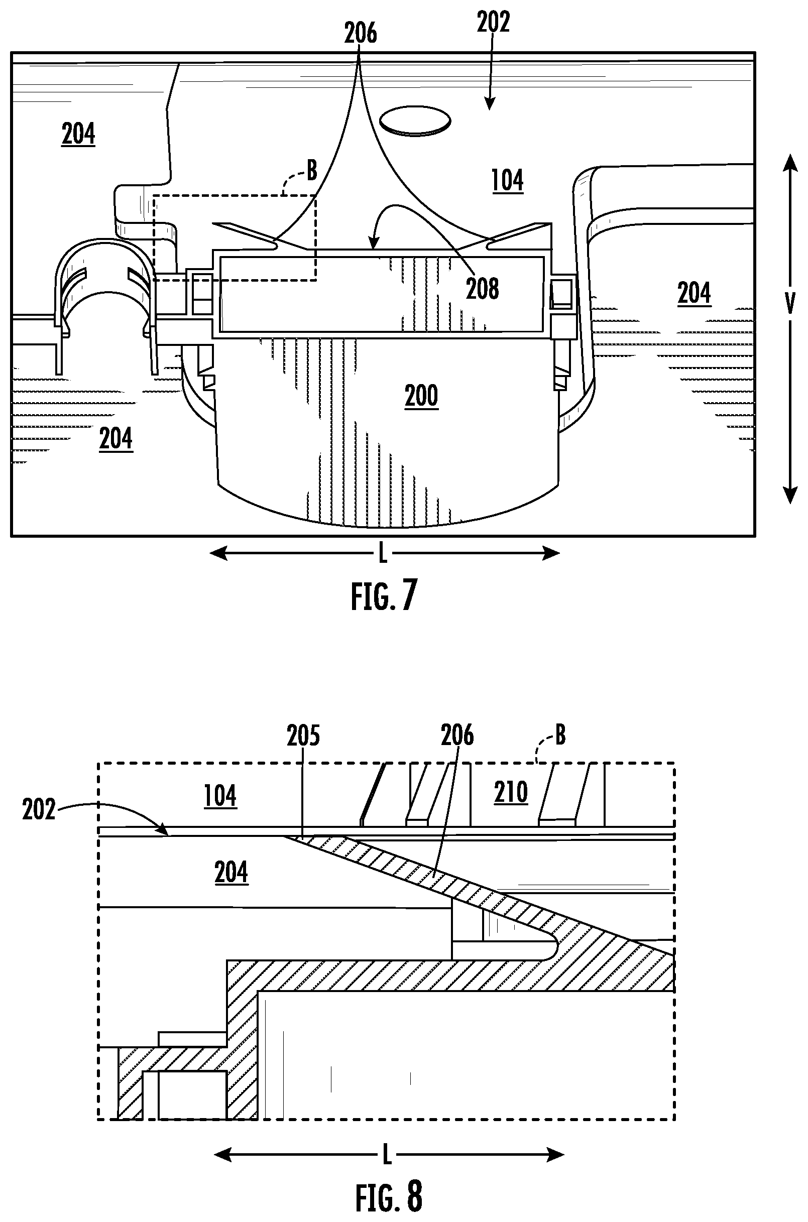 Patent US12376726 Figure 7 – Systems for preventing rotation of fill funnel in dishwashing appliances