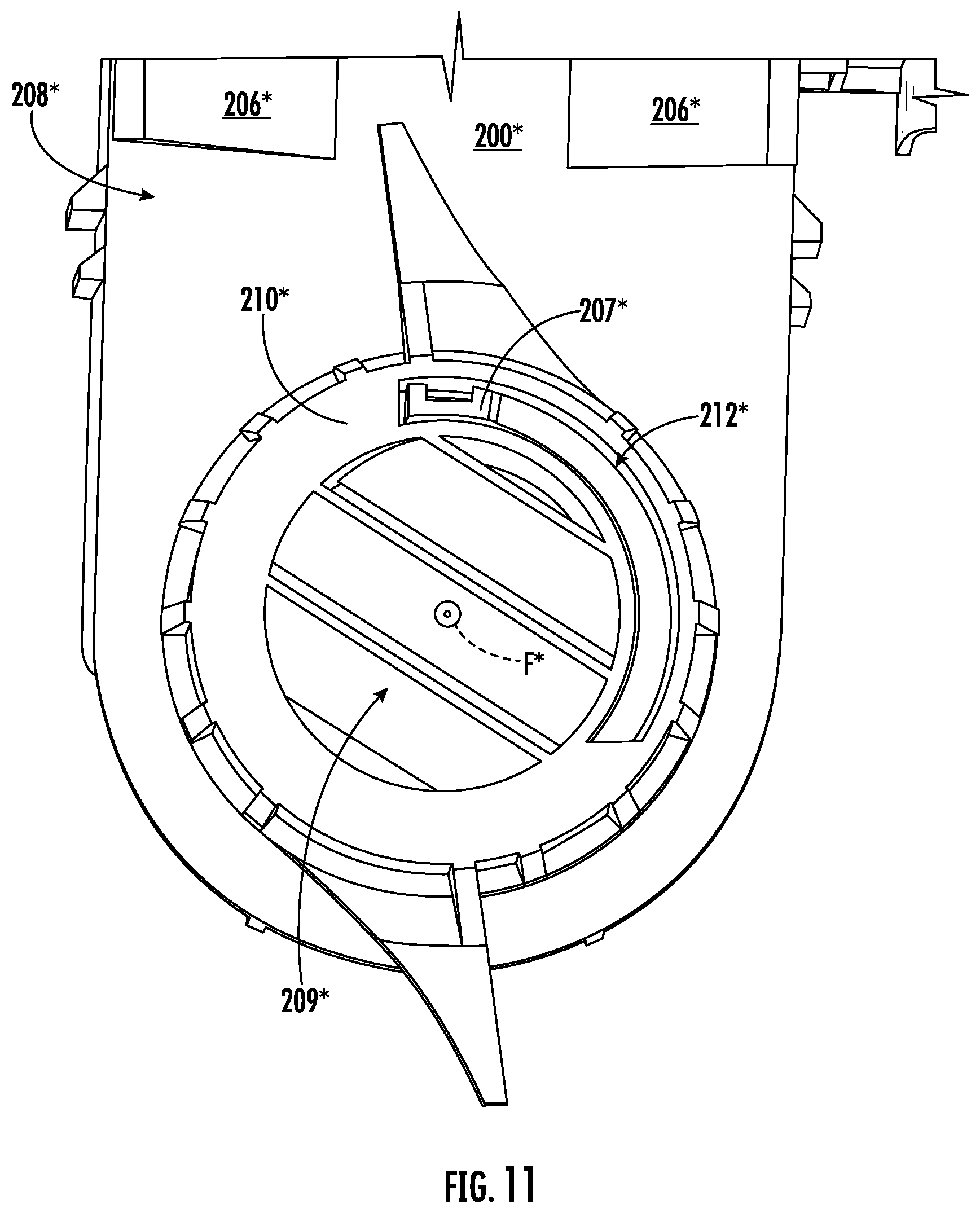Patent US12376726 Figure 10 – Systems for preventing rotation of fill funnel in dishwashing appliances