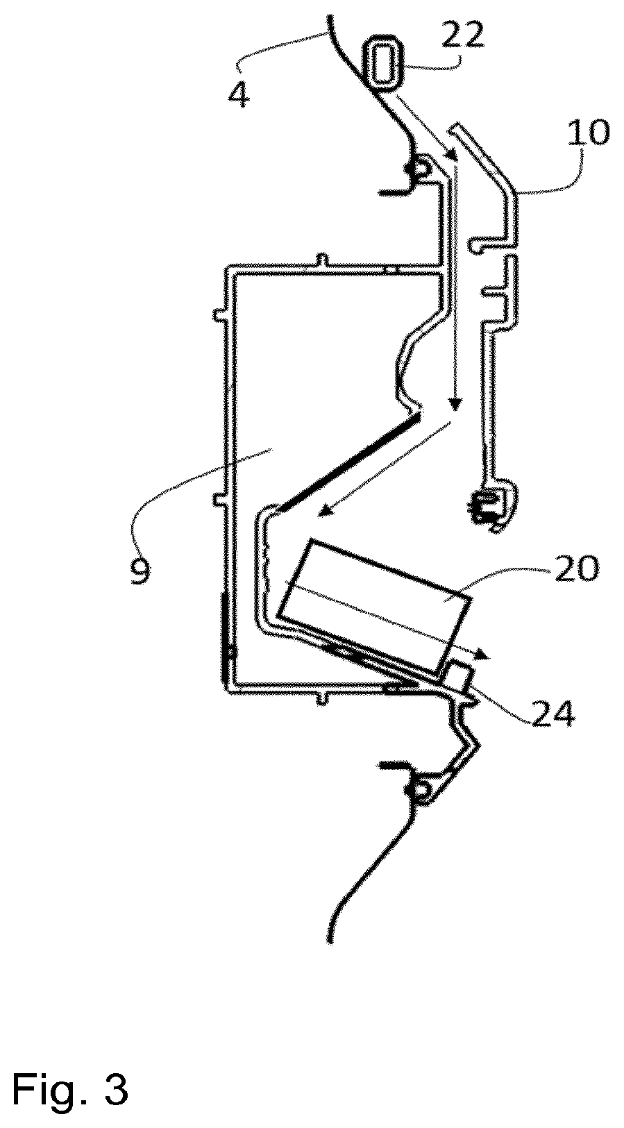 Patent US12376728 Figure 3 – Dishwasher with detergent dispenser
