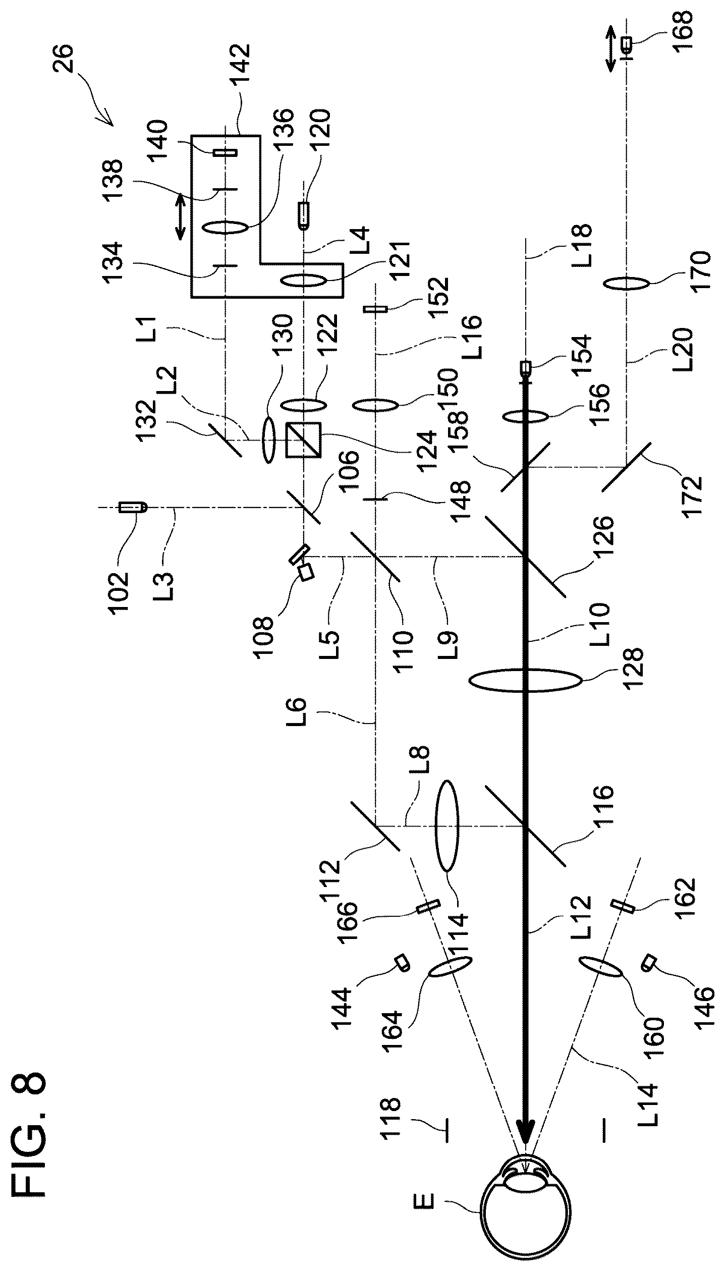 Patent US12376743 Figure 8 – Ophthalmic device
