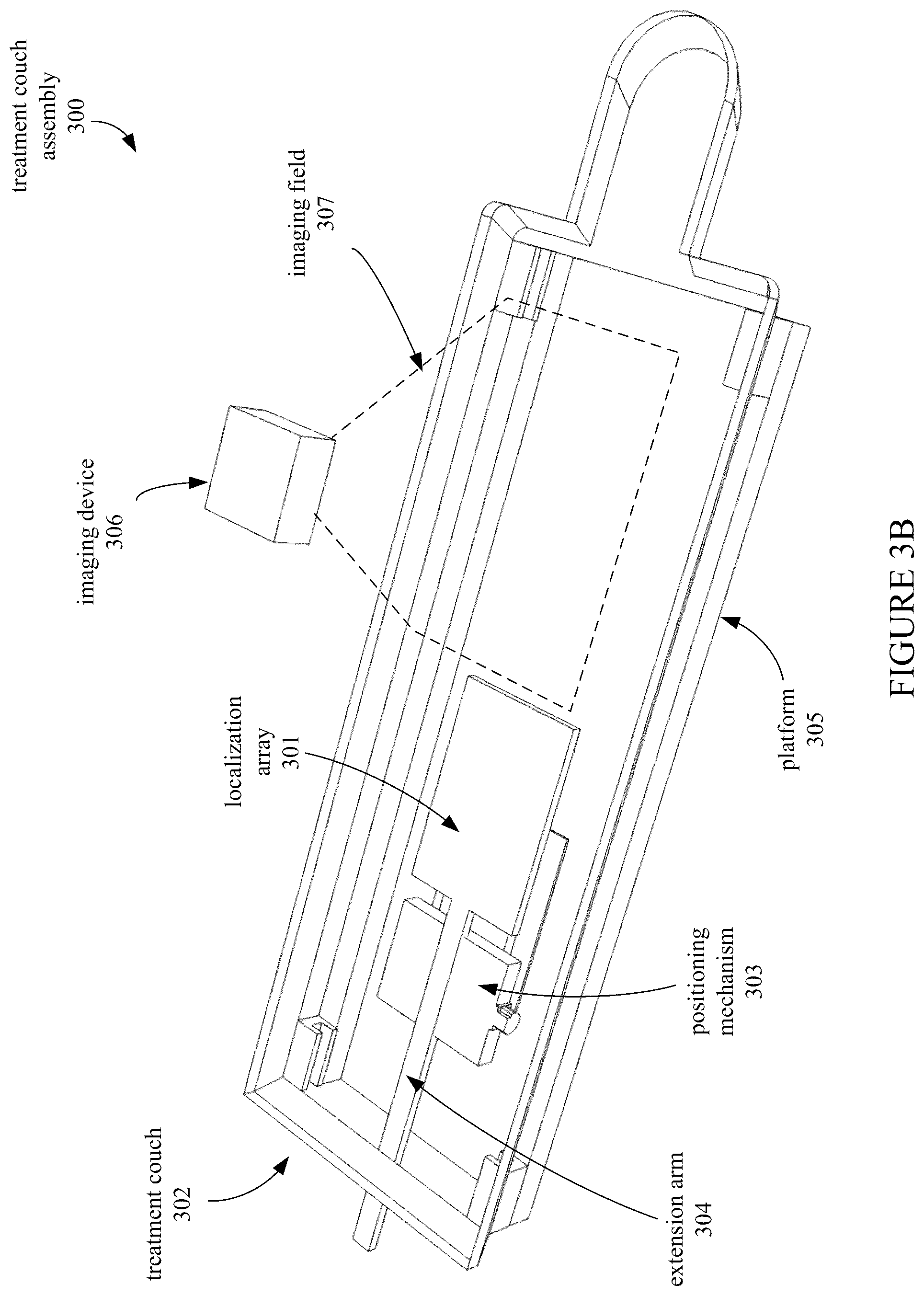 Patent US12376761 Figure 4 – Treatment couch with localization array