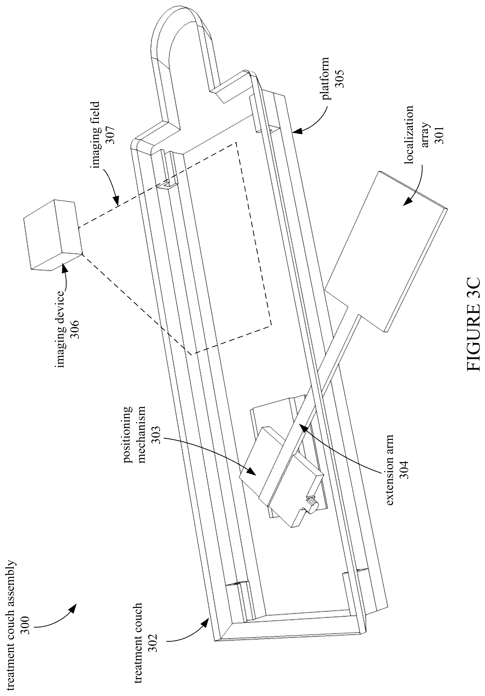 Patent US12376761 Figure 5 – Treatment couch with localization array