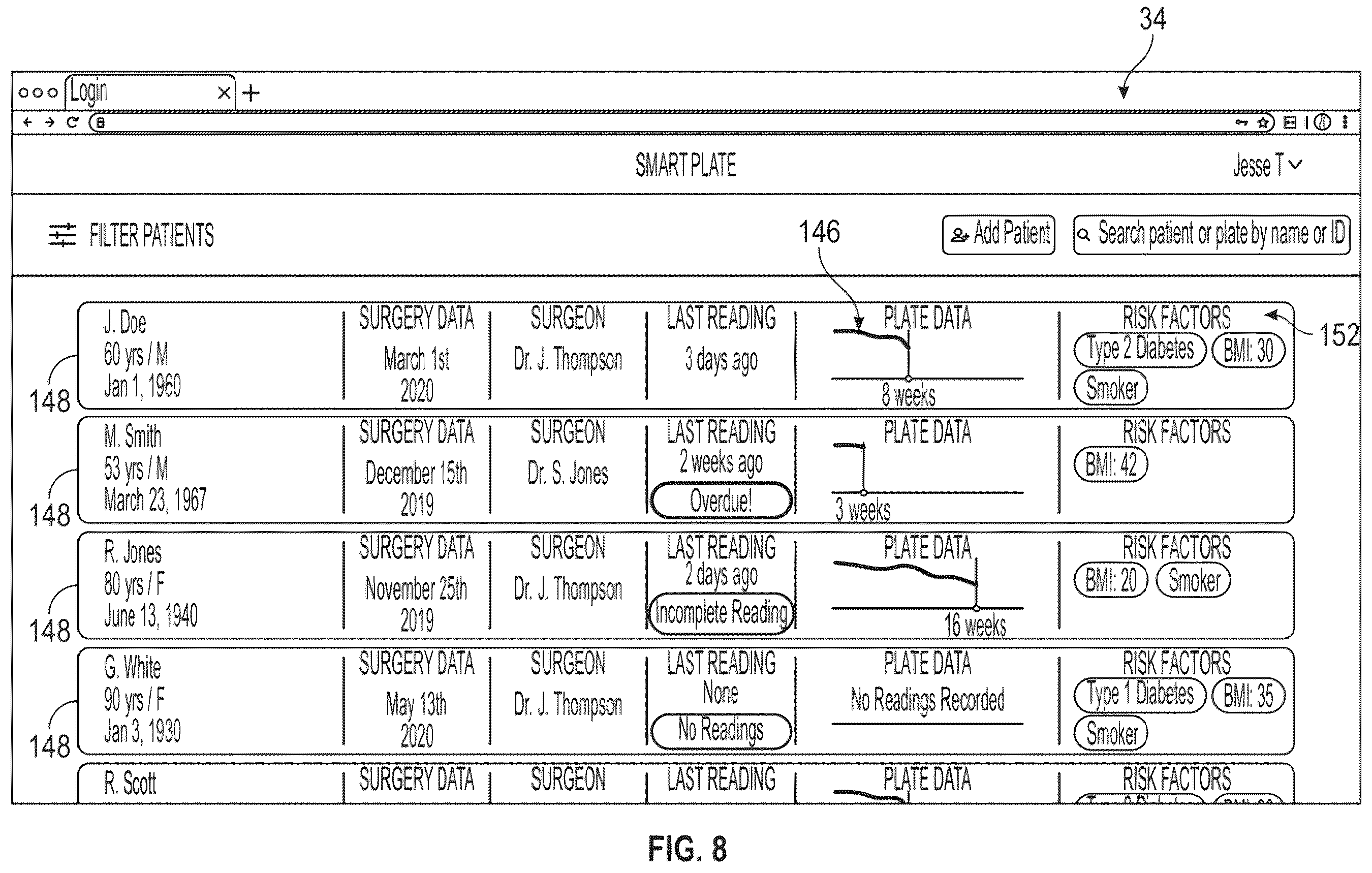 Patent US12376787 Figure 8 – Bone fixation monitoring system