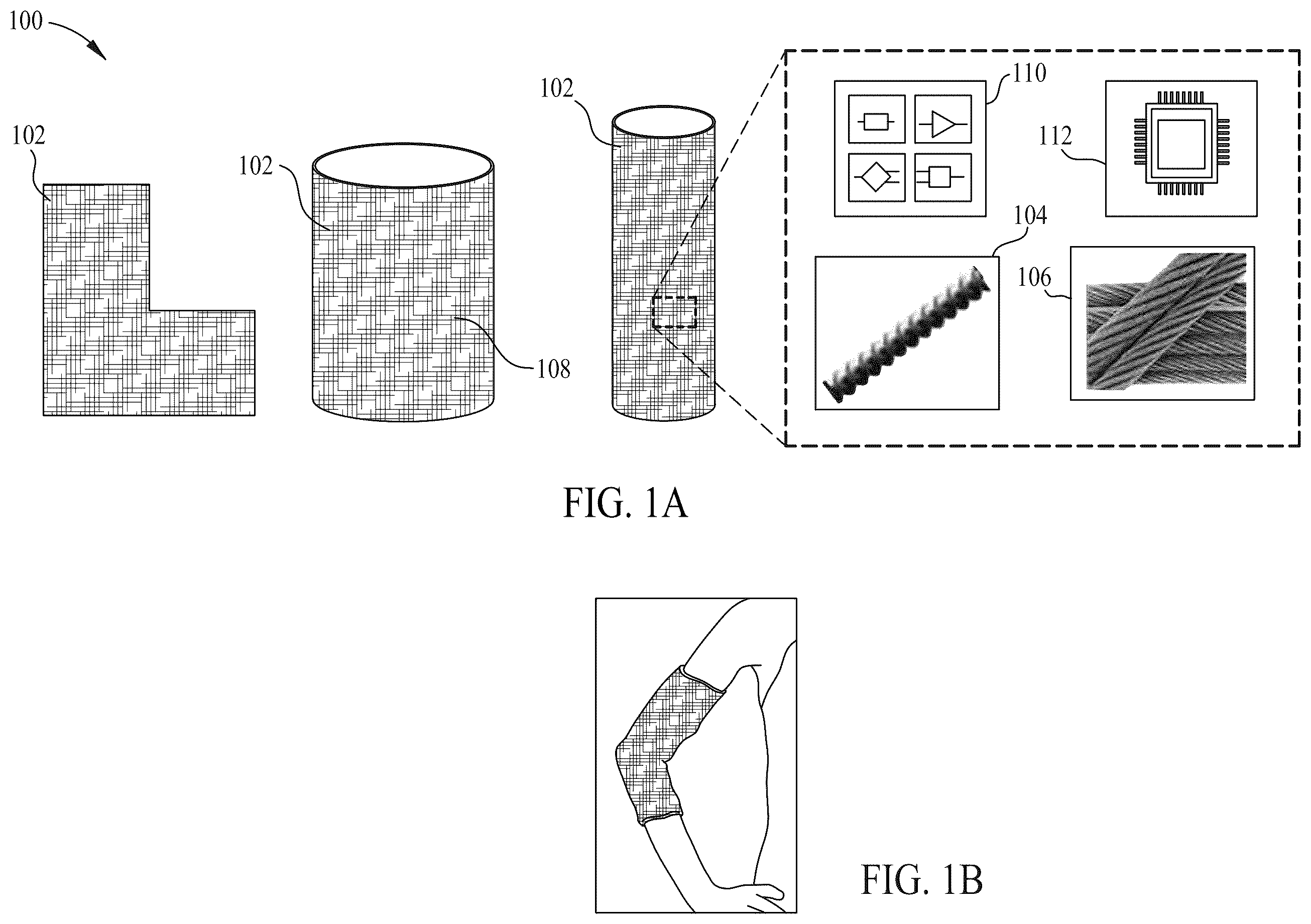 Patent US12376791 Figure 1 – Electronic textiles