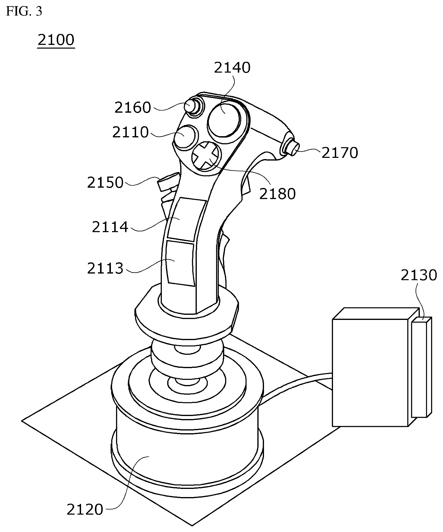 Patent US12376798 Figure 3 – Control stick for military aircraft