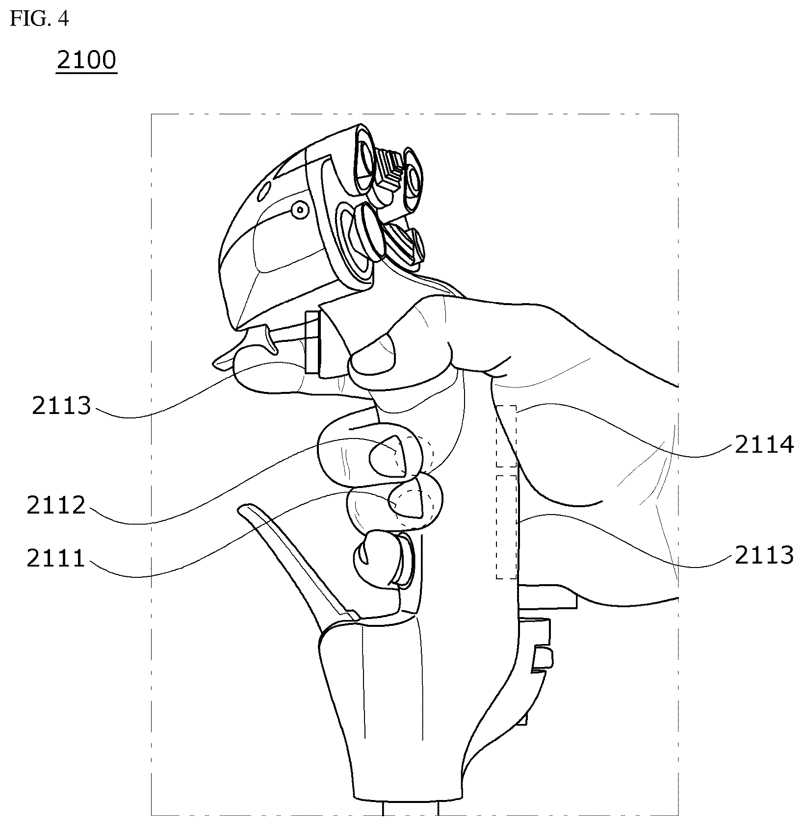 Patent US12376798 Figure 4 – Control stick for military aircraft