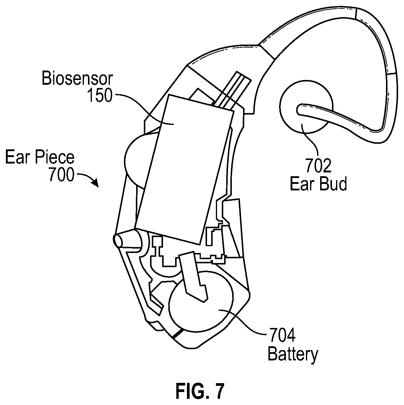 Patent US12376802 Figure 7 – System and method for health monitoring including a user device and biosensor