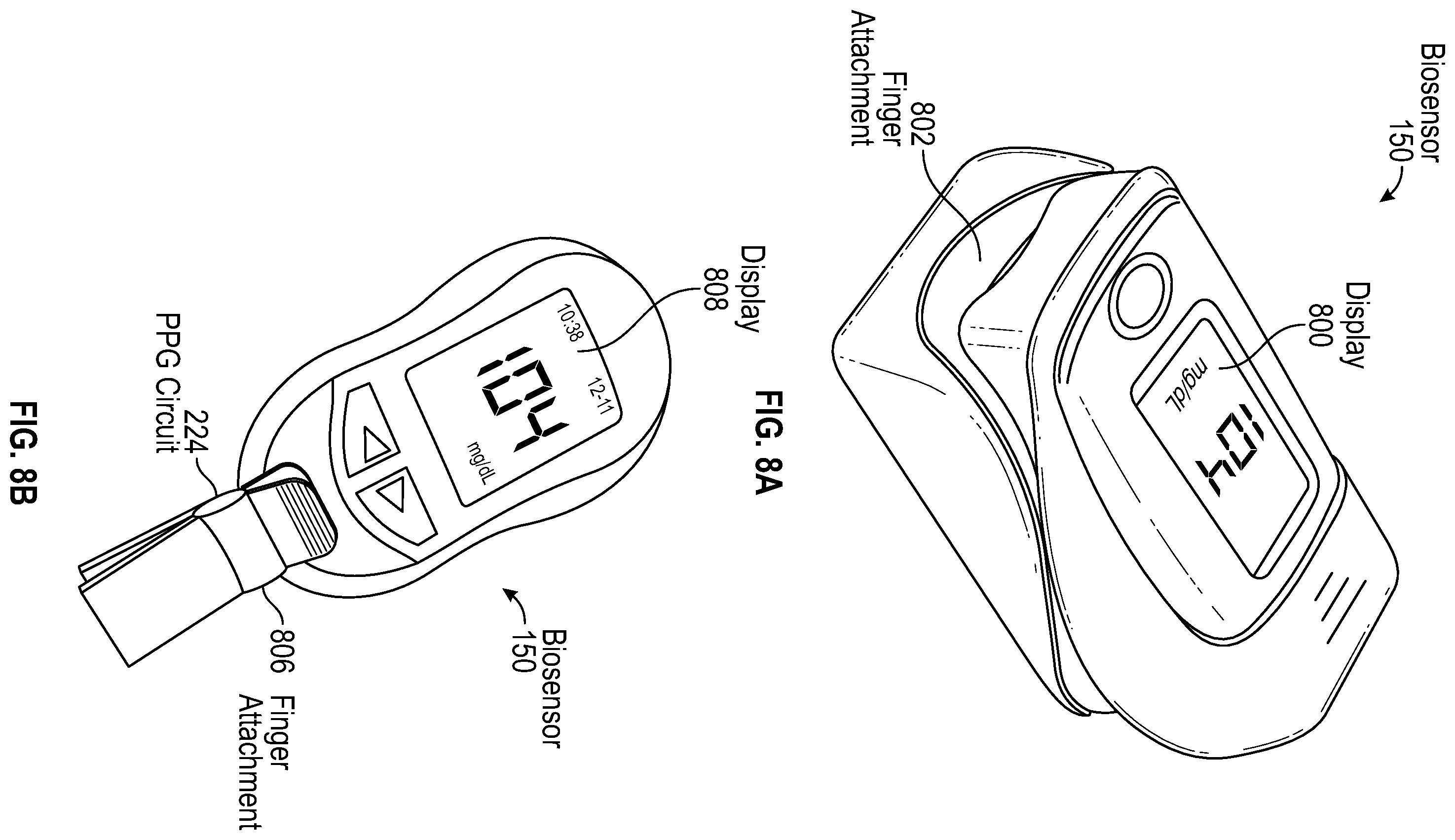 Patent US12376802 Figure 8 – System and method for health monitoring including a user device and biosensor