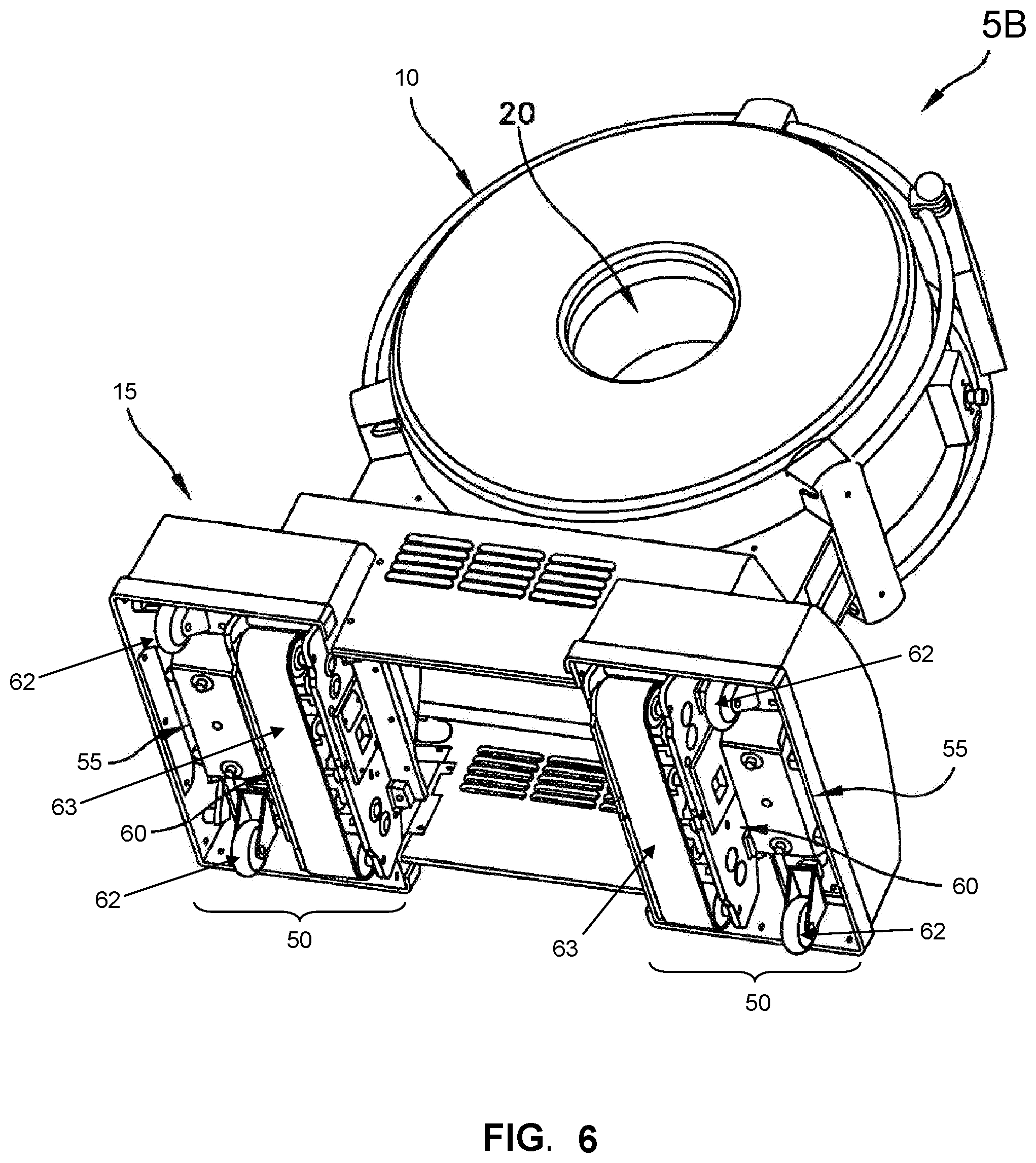 Patent US12376805 Figure 6 – Mobile CT imaging system comprising a mobile CT imaging machine with an on-board motorized bed and/or an on-board ultrasound imager