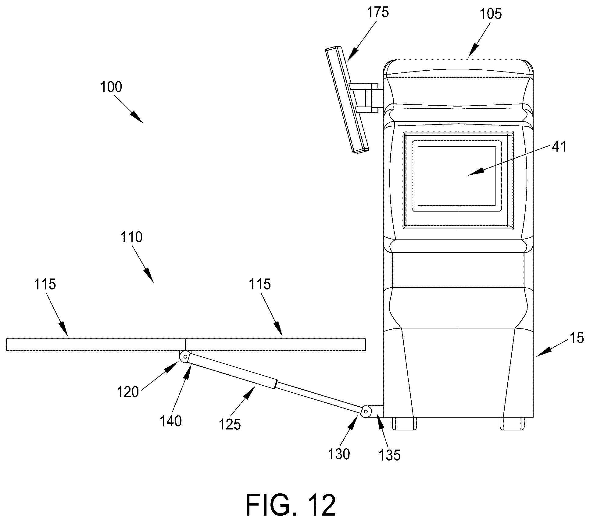 Patent US12376805 Figure 12 – Mobile CT imaging system comprising a mobile CT imaging machine with an on-board motorized bed and/or an on-board ultrasound imager