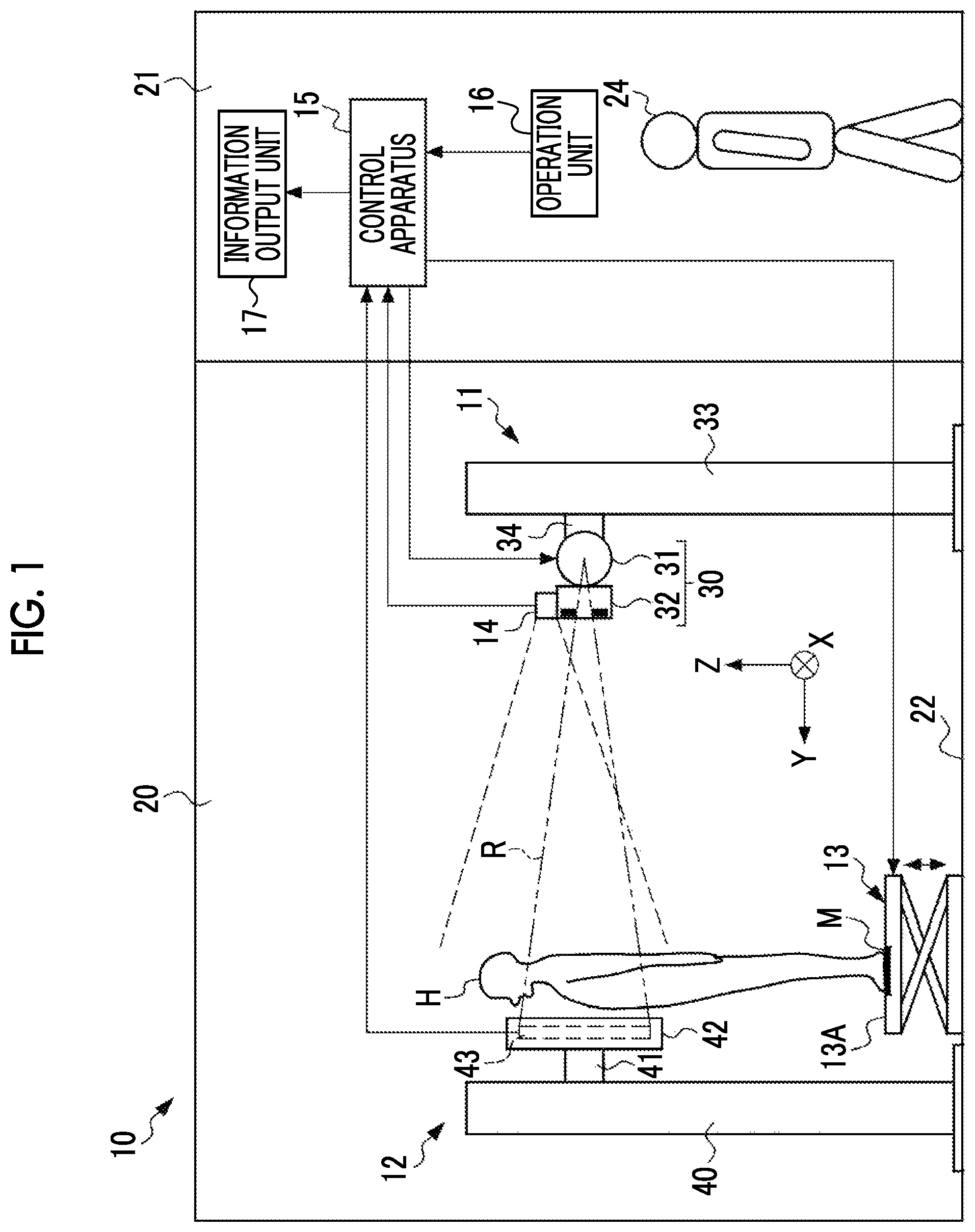 Patent US12376808 Figure 1 – Radiography system and control method of the same
