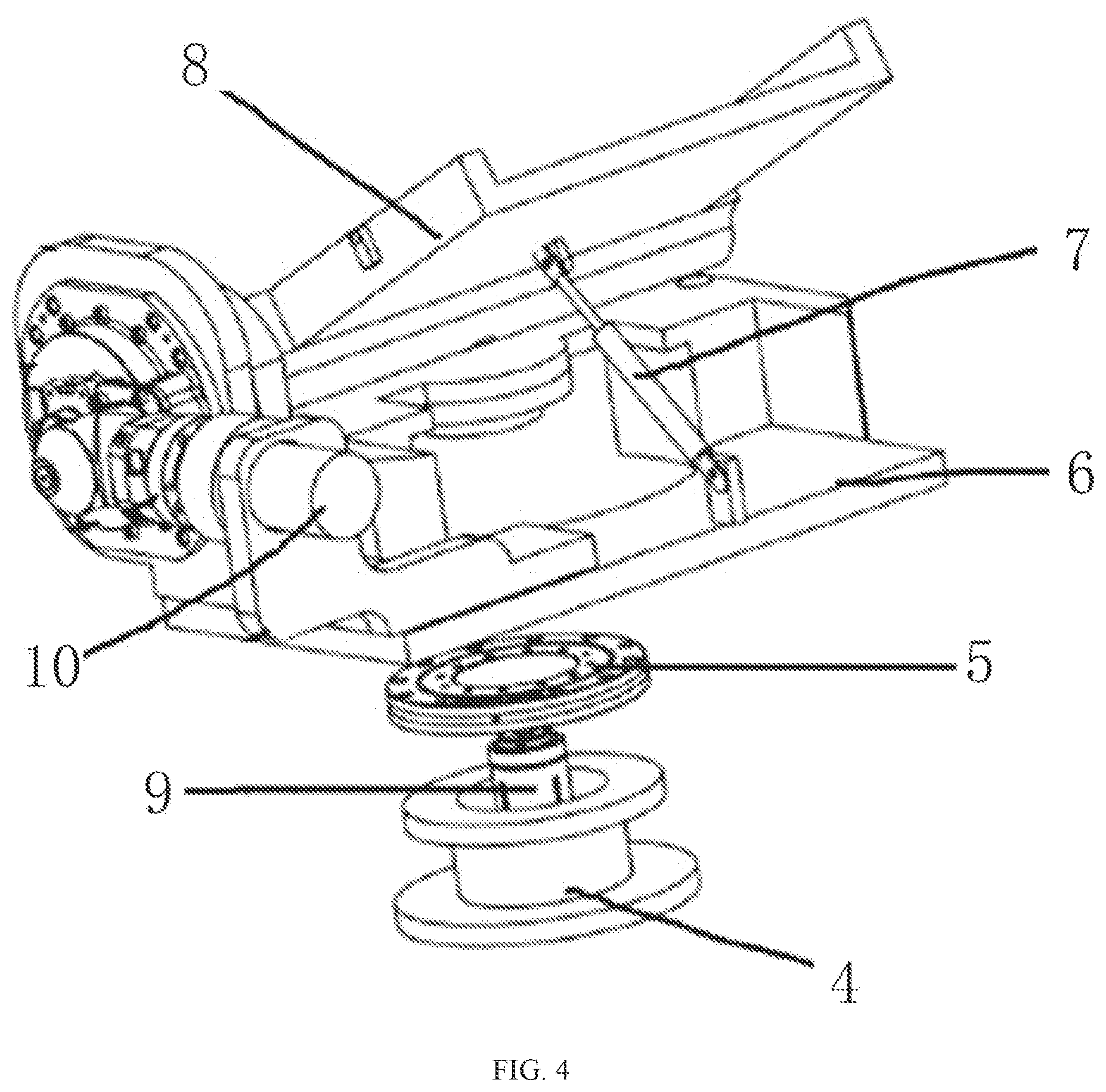 Patent US12376809 Figure 4 – Vehicle-mounted angiography machine with double-robotic-arm type structure