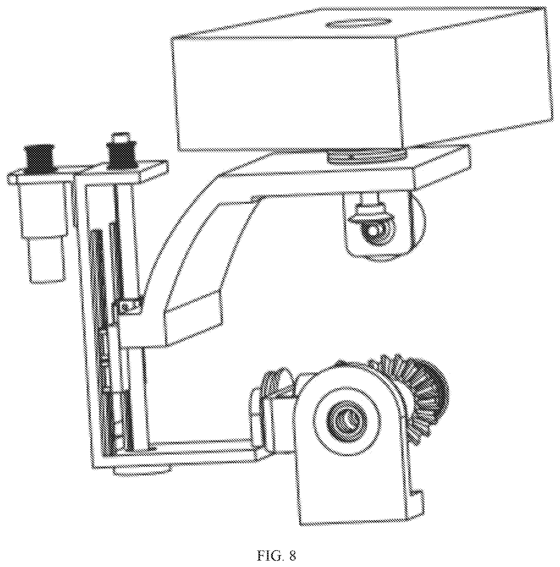Patent US12376809 Figure 10 – Vehicle-mounted angiography machine with double-robotic-arm type structure