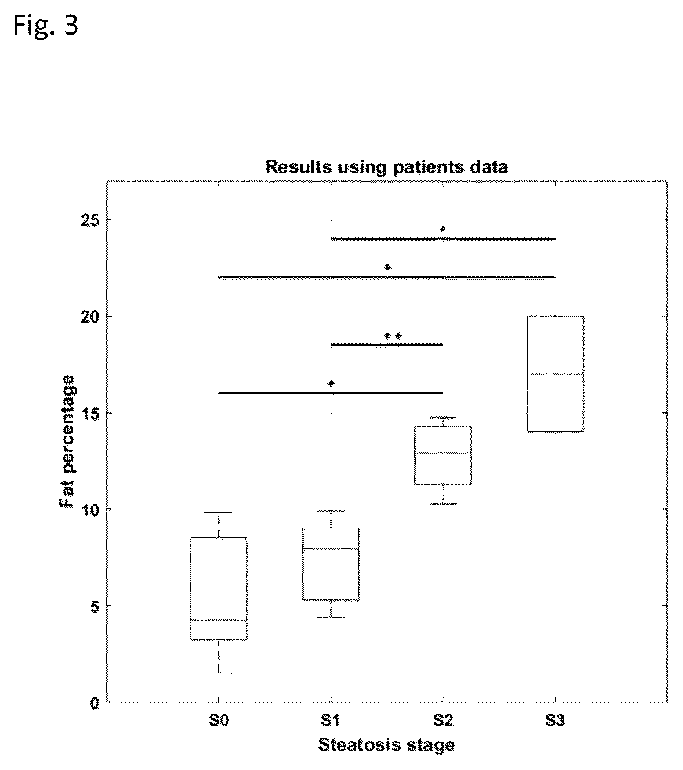 Patent US12376819 Figure 2 – In-vivo quantification of fat content in an organ of a living subject using ultrasound