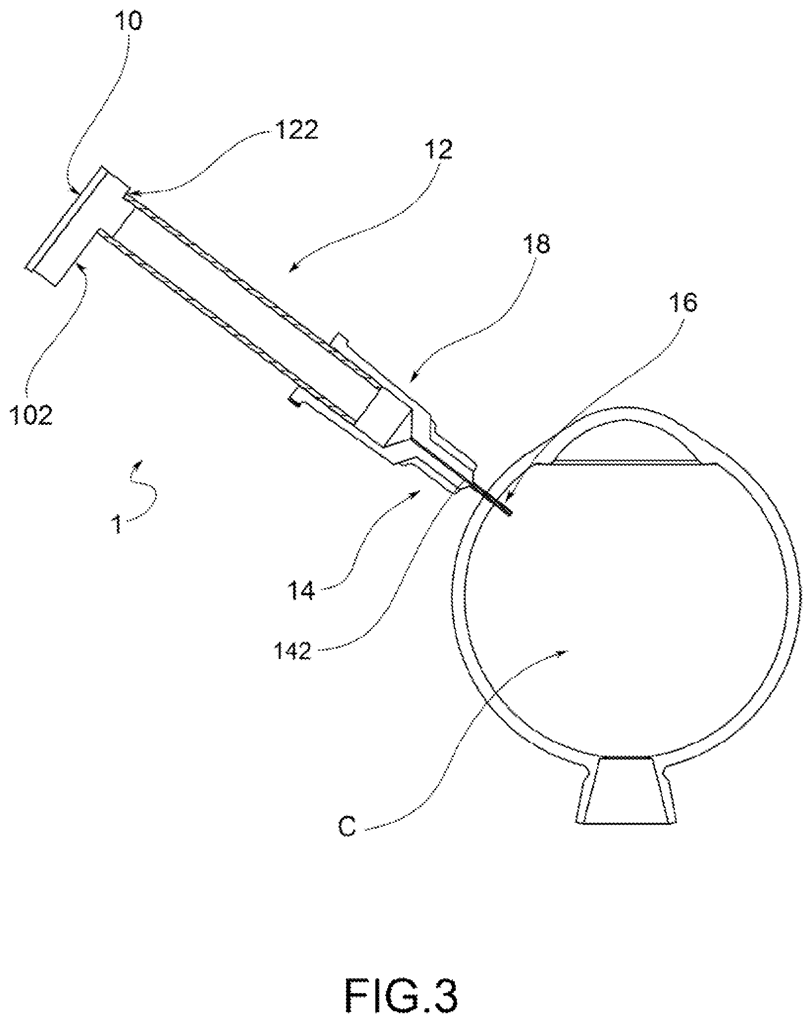 Patent US12376825 Figure 2 – Device for the direct detection of pressure variations of a fluid in a body cavity