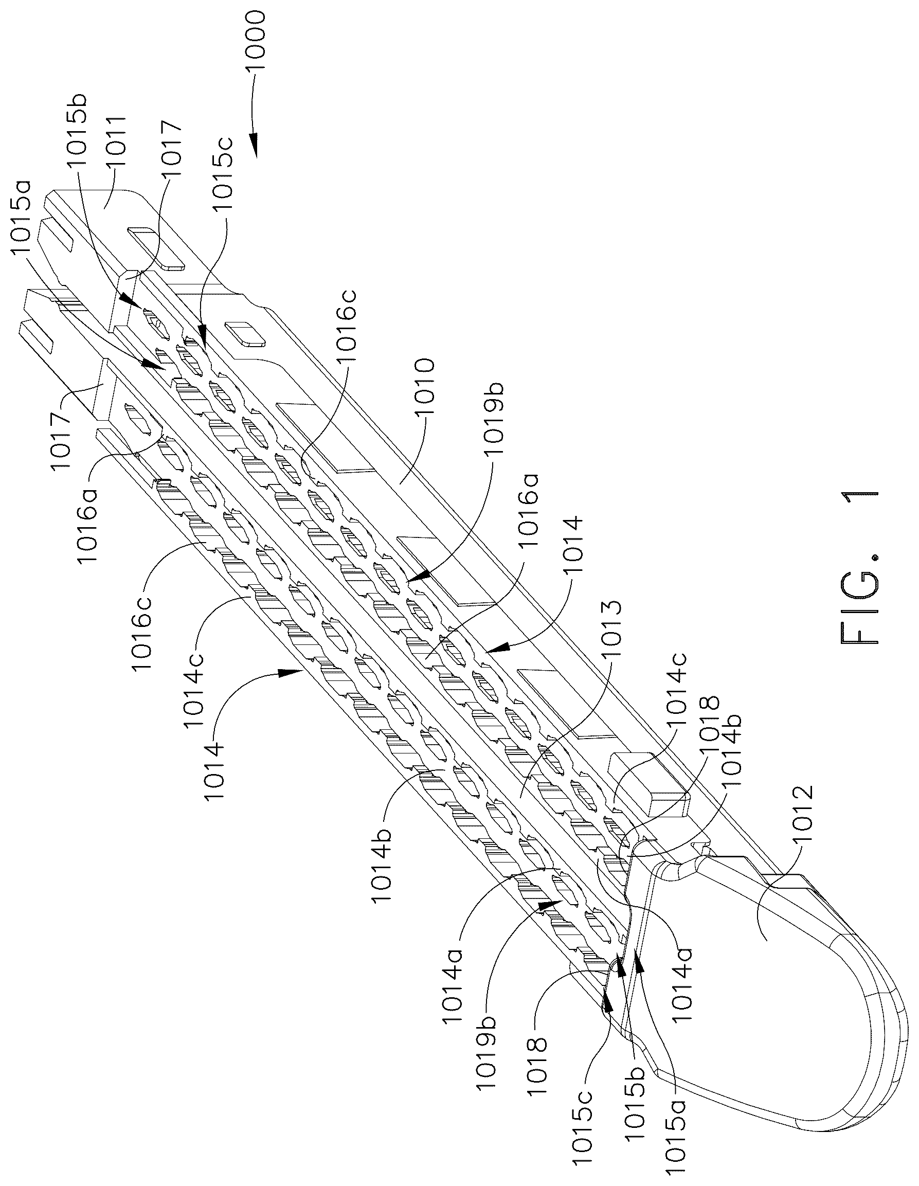 Patent US12376853 Figure 1 – Staple cartridge comprising a tissue thickness compensator