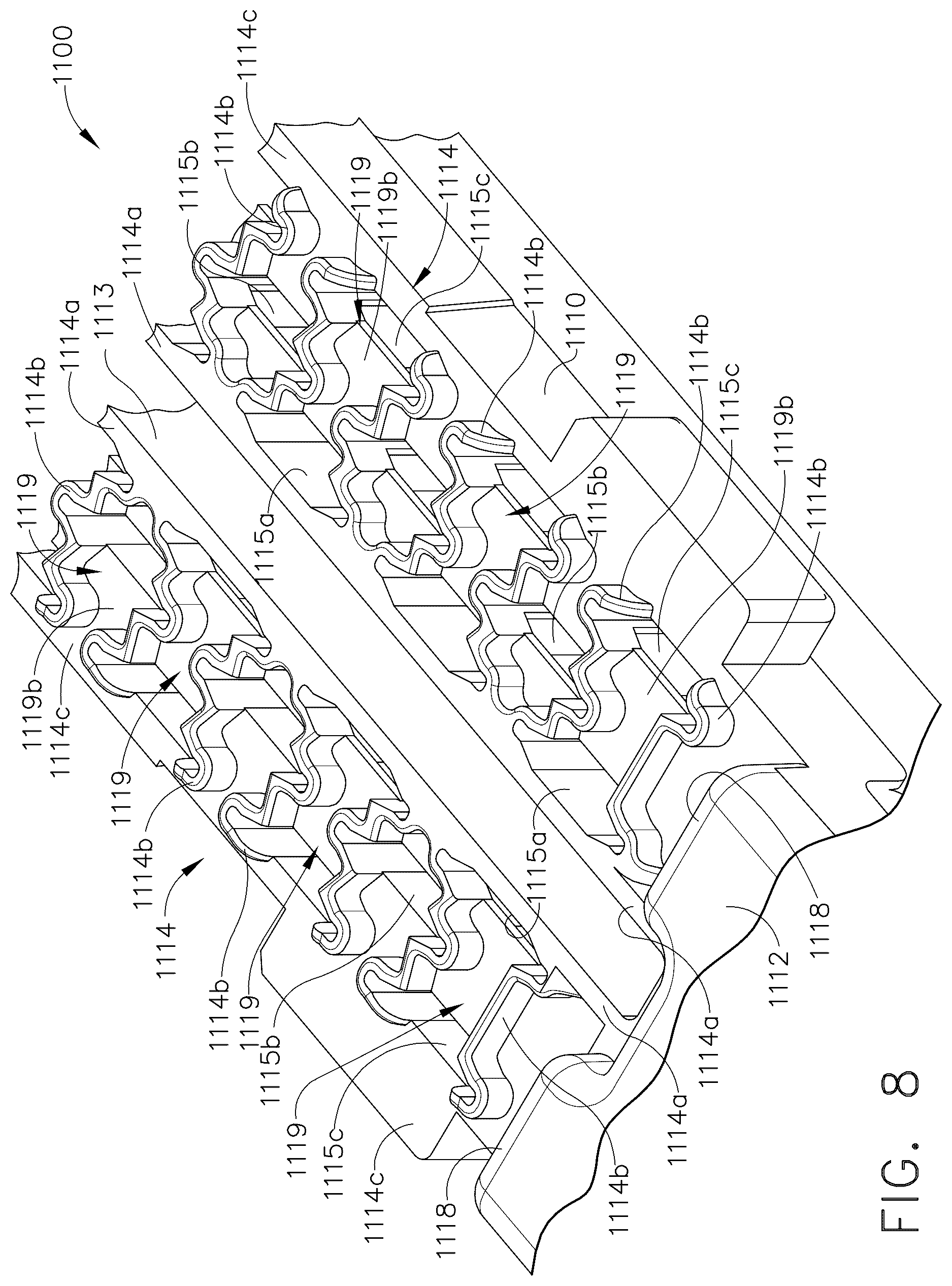 Patent US12376853 Figure 7 – Staple cartridge comprising a tissue thickness compensator
