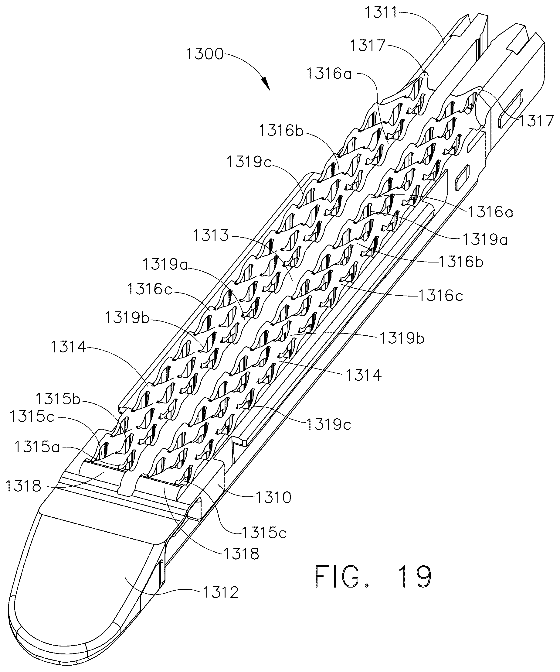 Patent US12376853 Figure 16 – Staple cartridge comprising a tissue thickness compensator
