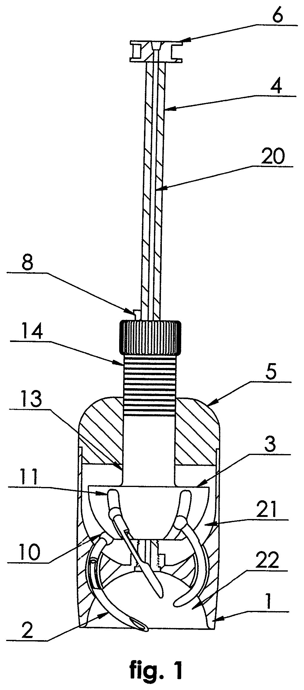 Patent US12376867 Figure 1 – Unit for the reaming of the surface of joint cartilage and of periarticular bone of an acetabulum and femoral head