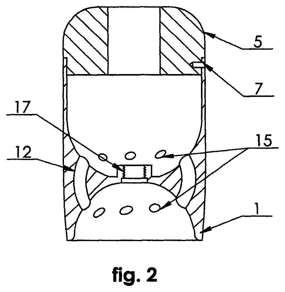 Patent US12376867 Figure 2 – Unit for the reaming of the surface of joint cartilage and of periarticular bone of an acetabulum and femoral head