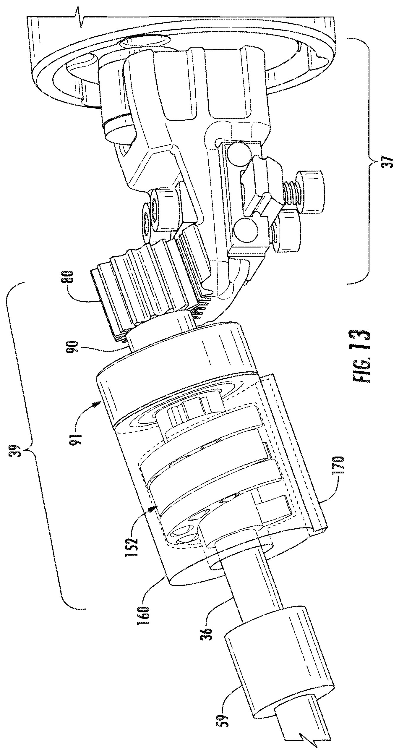 Patent US12376876 Figure 15 – Rotary oscillating and reciprocating surgical tool