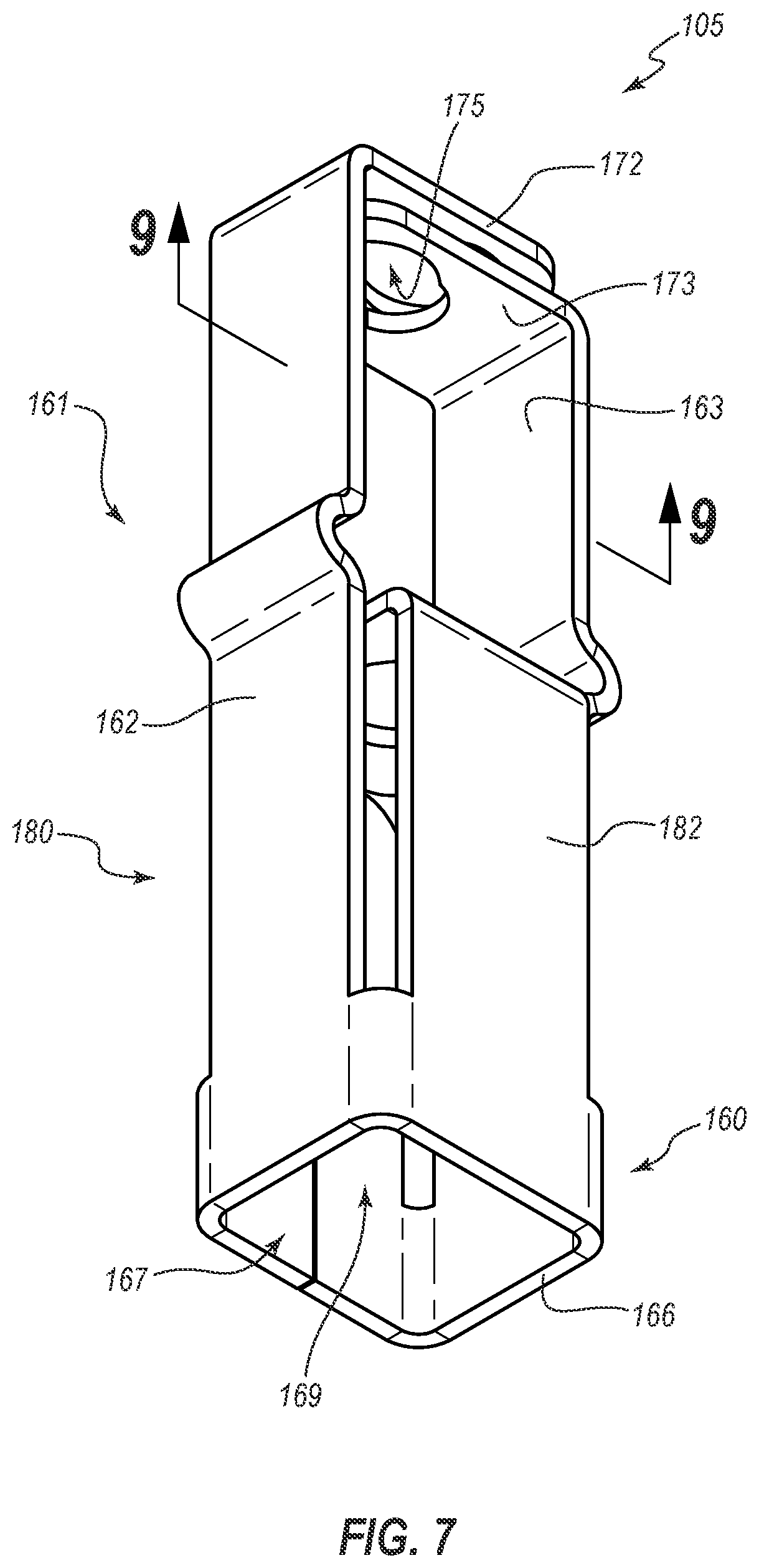 Patent US12376881 Figure 7 – Safety shields for elongated instruments and related systems and methods