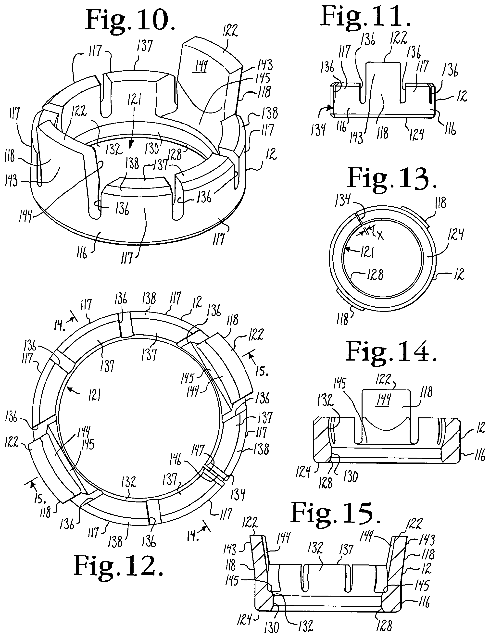 Patent US12376886 Figure 4 – Pivotal bone anchor assembly with retainer pre-positioned in expansion chamber and tool-deployable insert