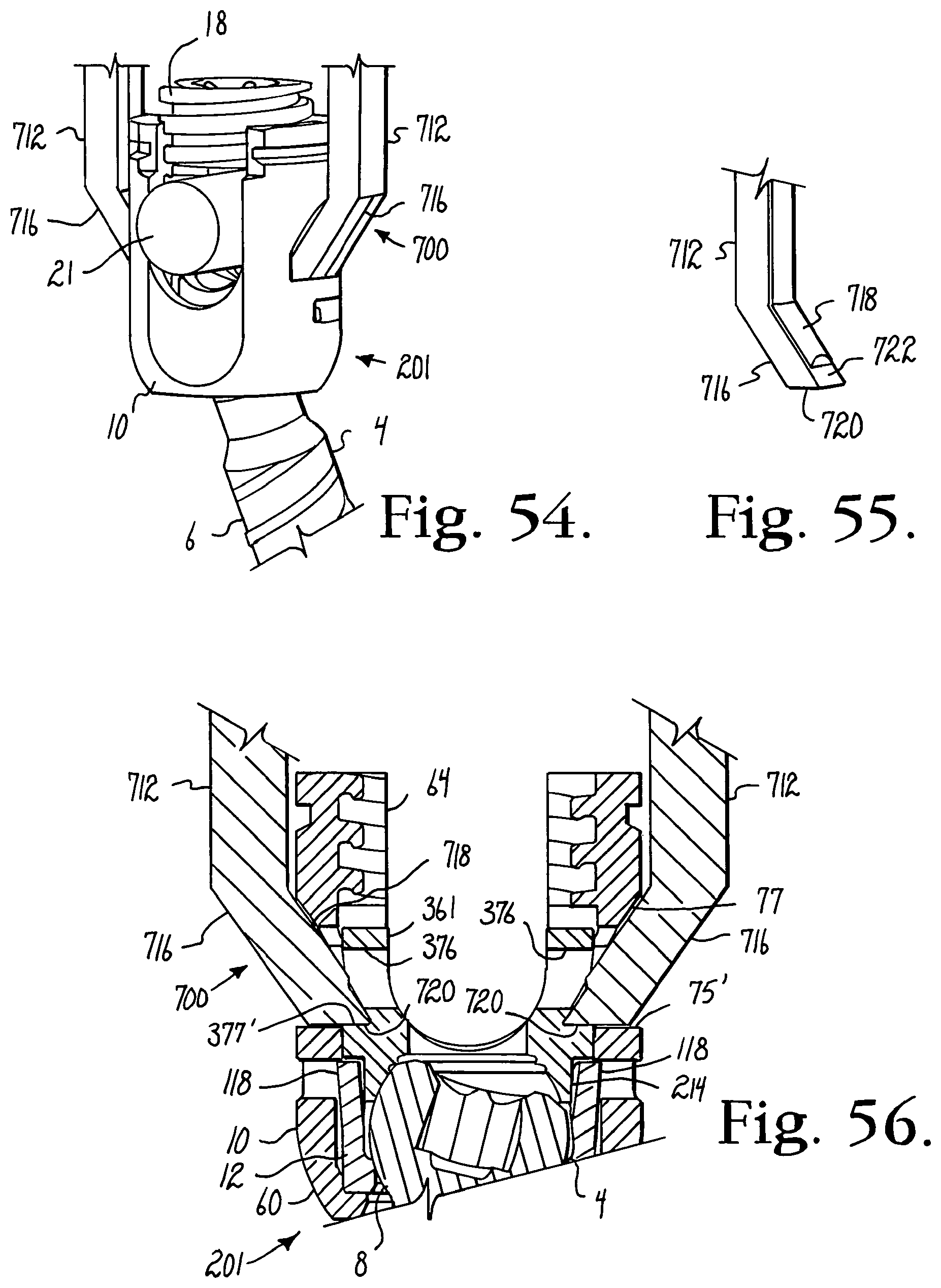 Patent US12376886 Figure 14 – Pivotal bone anchor assembly with retainer pre-positioned in expansion chamber and tool-deployable insert