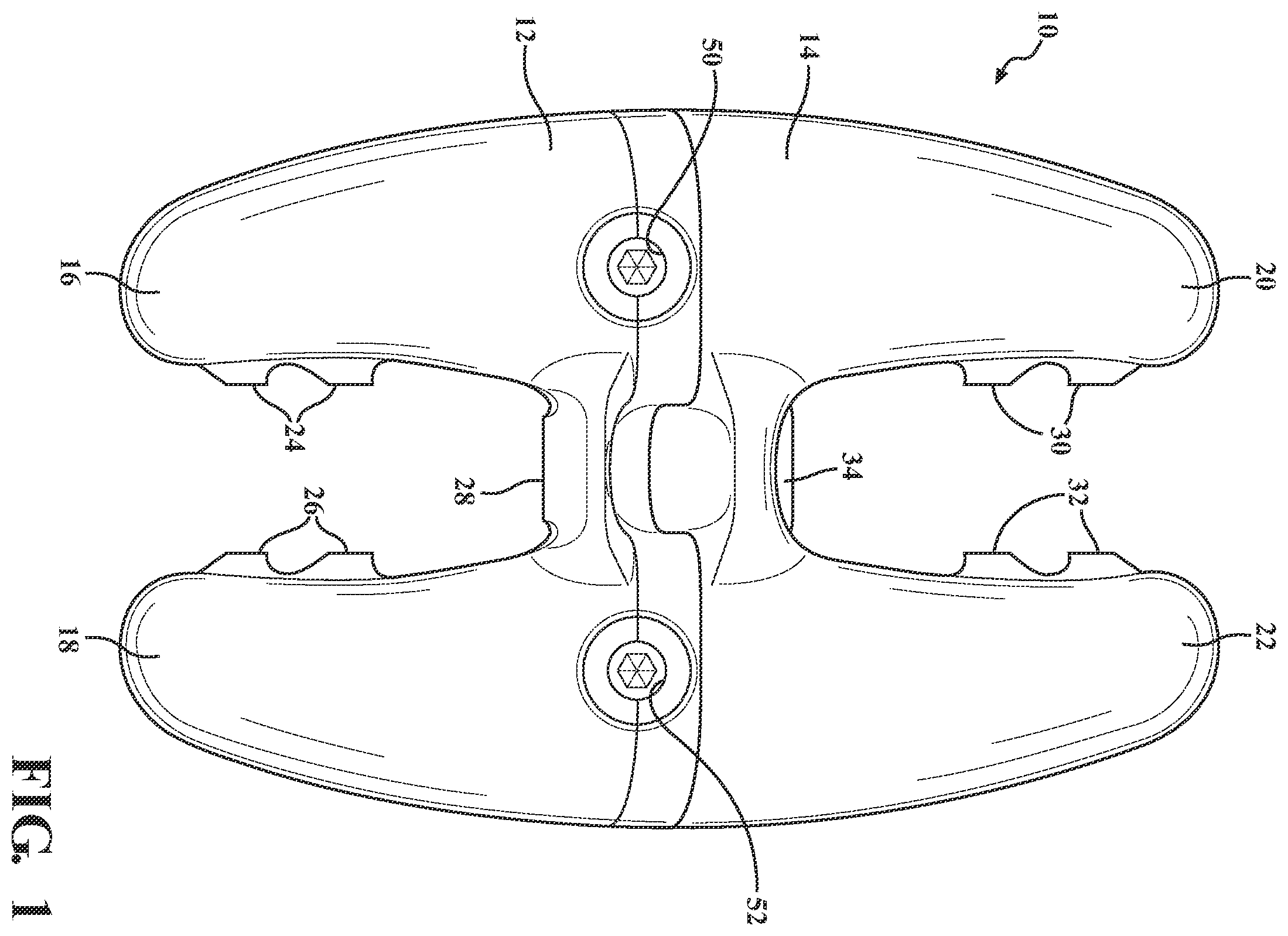 Patent US12376889 Figure 1 – Expandable spring stepped in jack for installation between upper and lower succeeding articular processes
