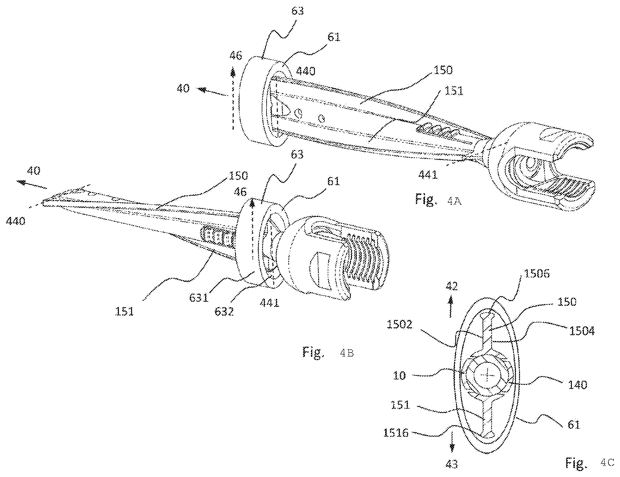 Patent US12376892 Figure 4 – Bone-anchoring device for a pedicle access
