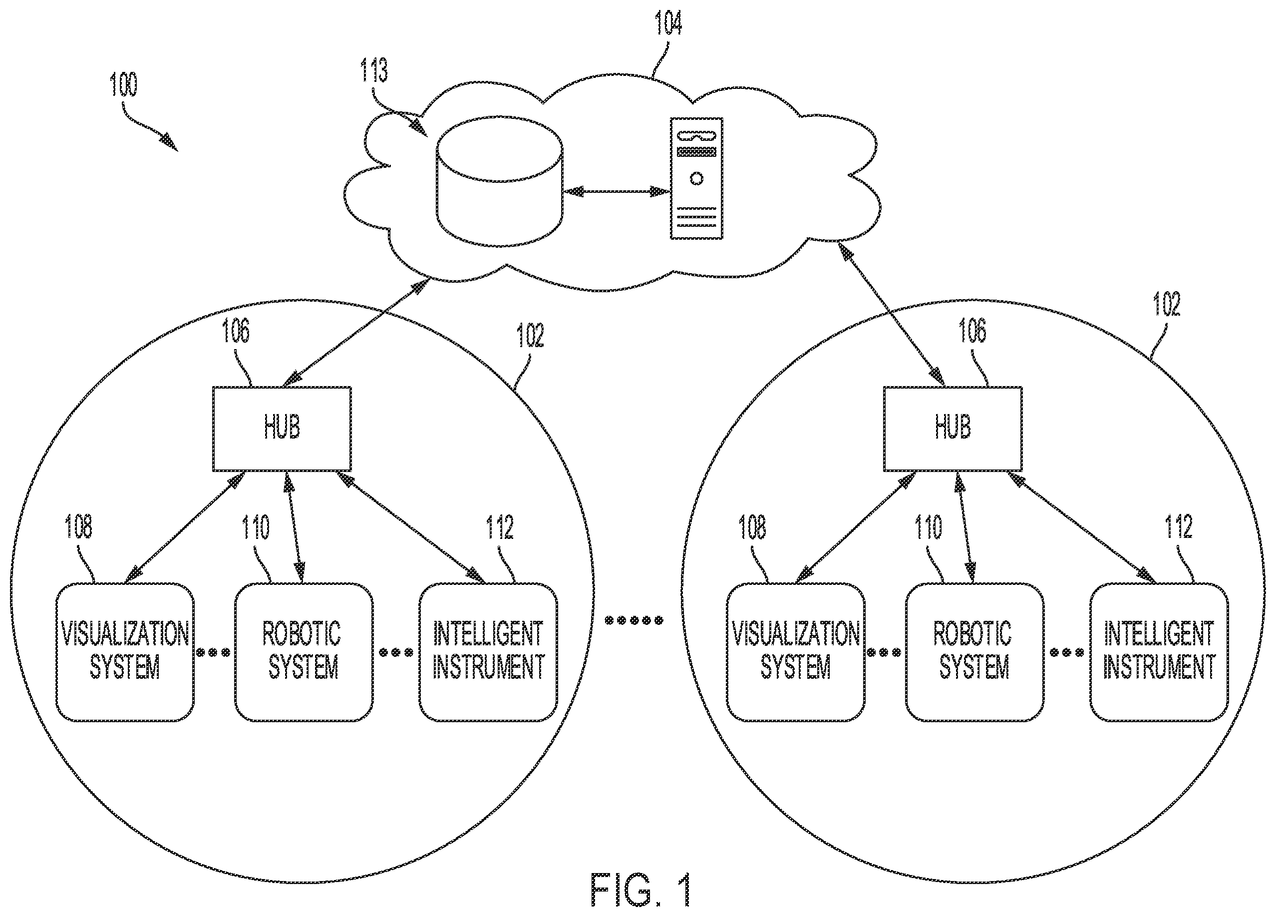 Patent US12376896 Figure 1 – Power and communication mitigation arrangement for modular surgical energy system