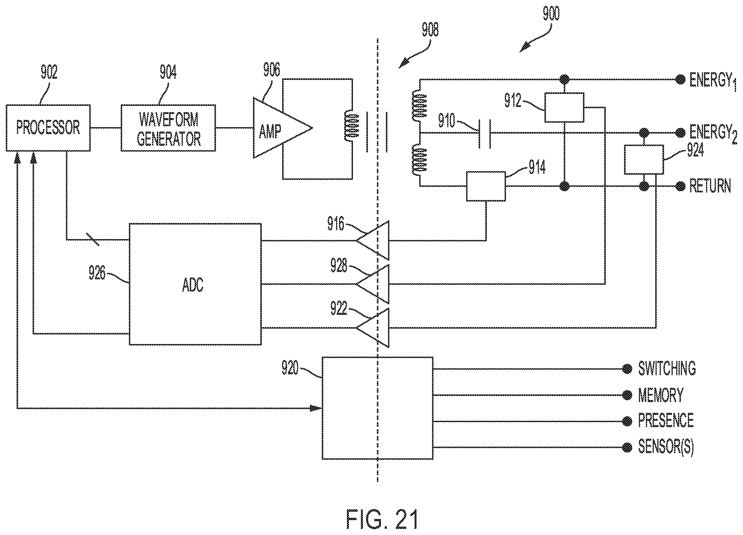 Patent US12376896 Figure 18 – Power and communication mitigation arrangement for modular surgical energy system