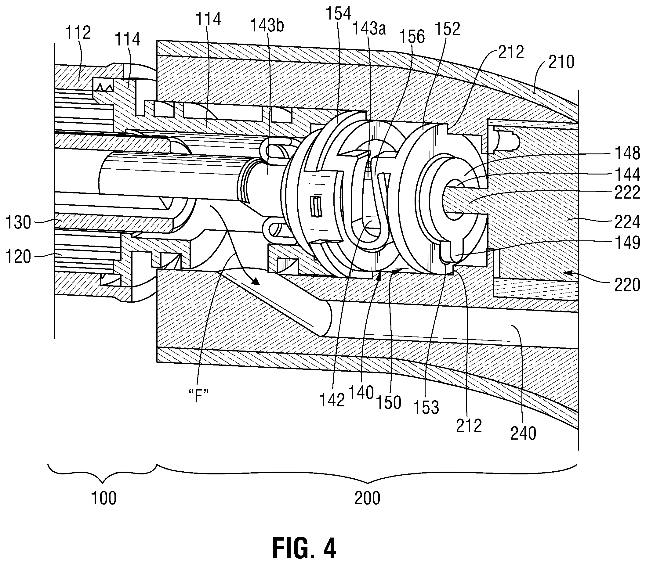 Patent US12376899 Figure 4 – Tissue resecting device including a blade lock and release mechanism