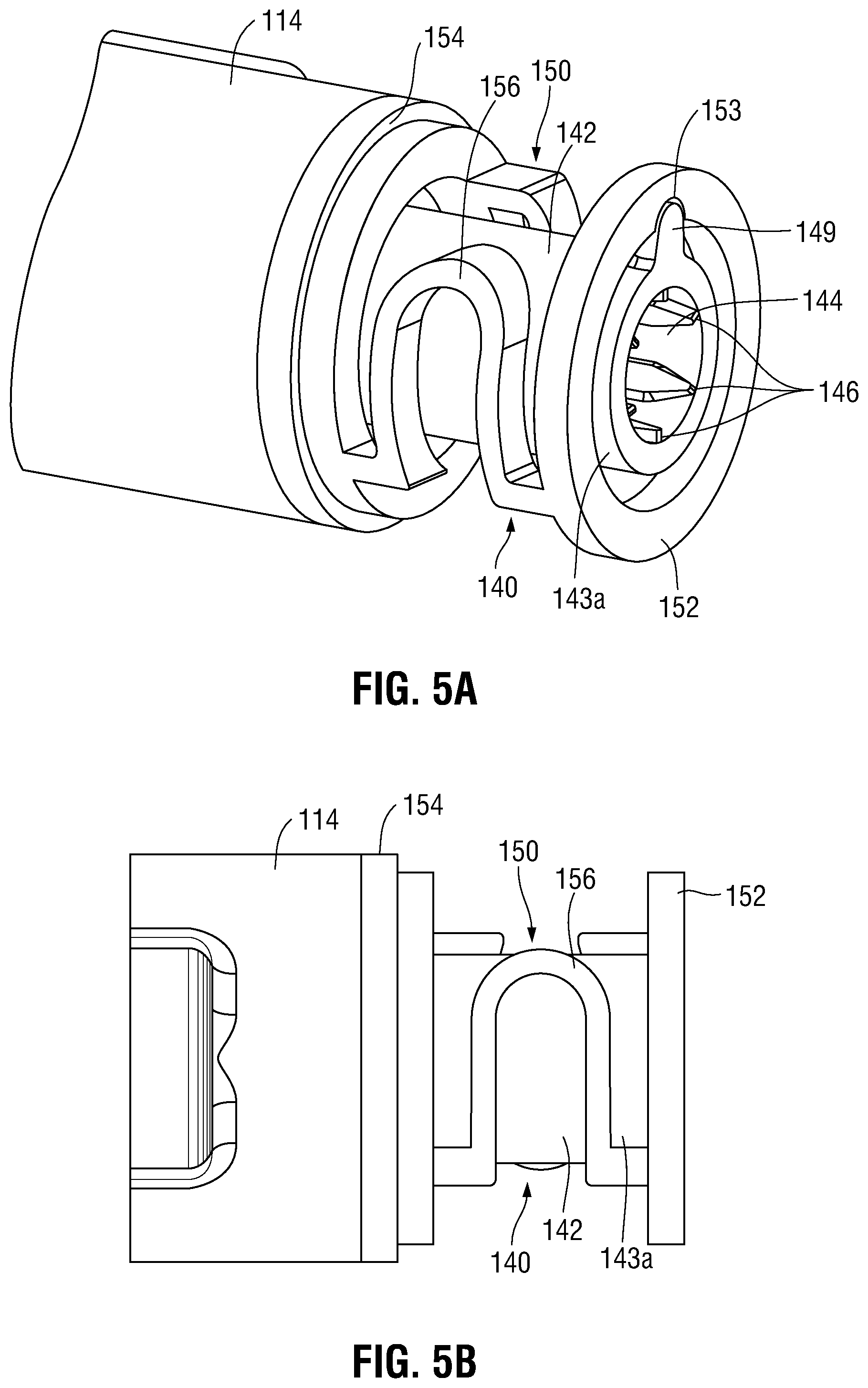 Patent US12376899 Figure 5 – Tissue resecting device including a blade lock and release mechanism